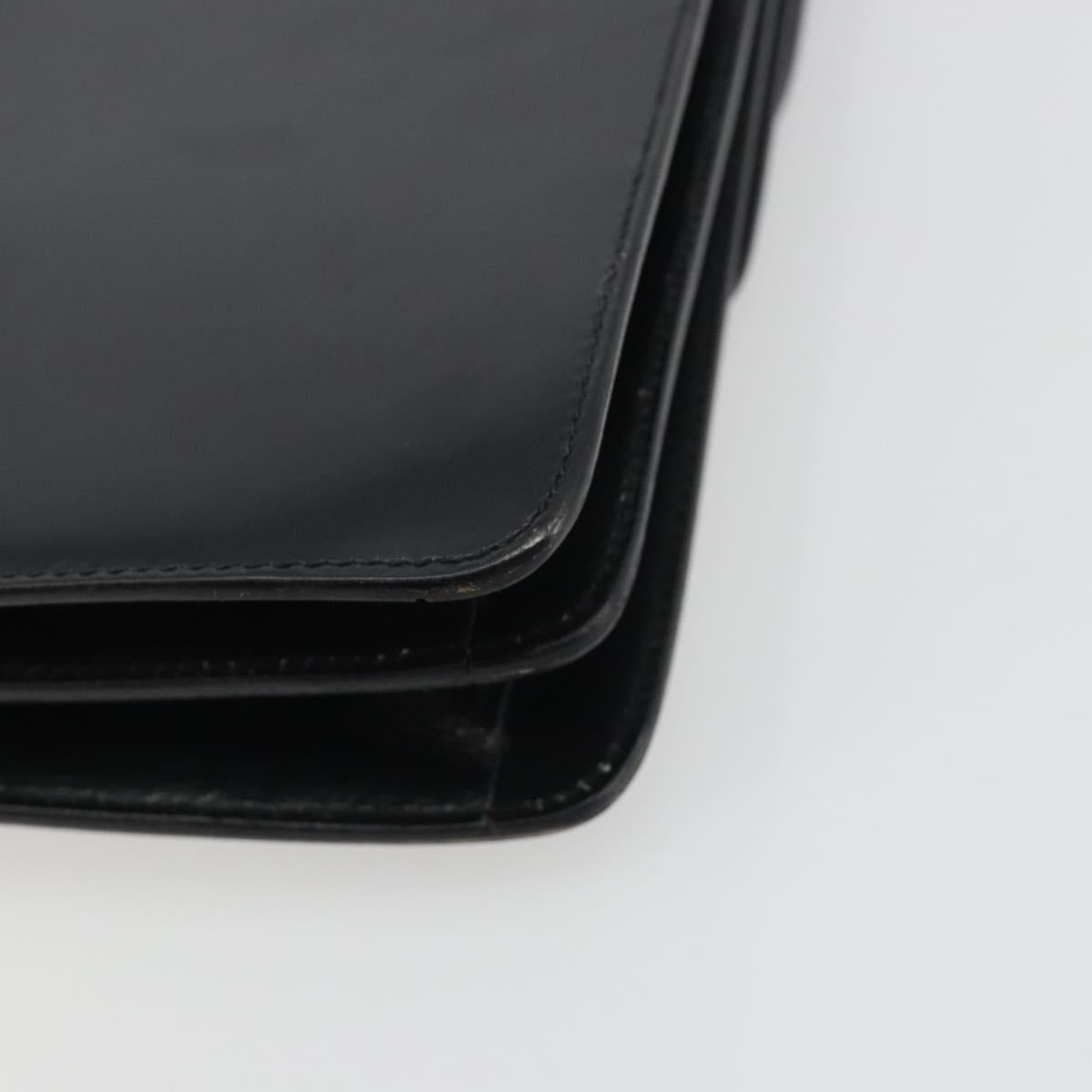 CELINE Hand Bag Leather Black Gold Auth mr2665V