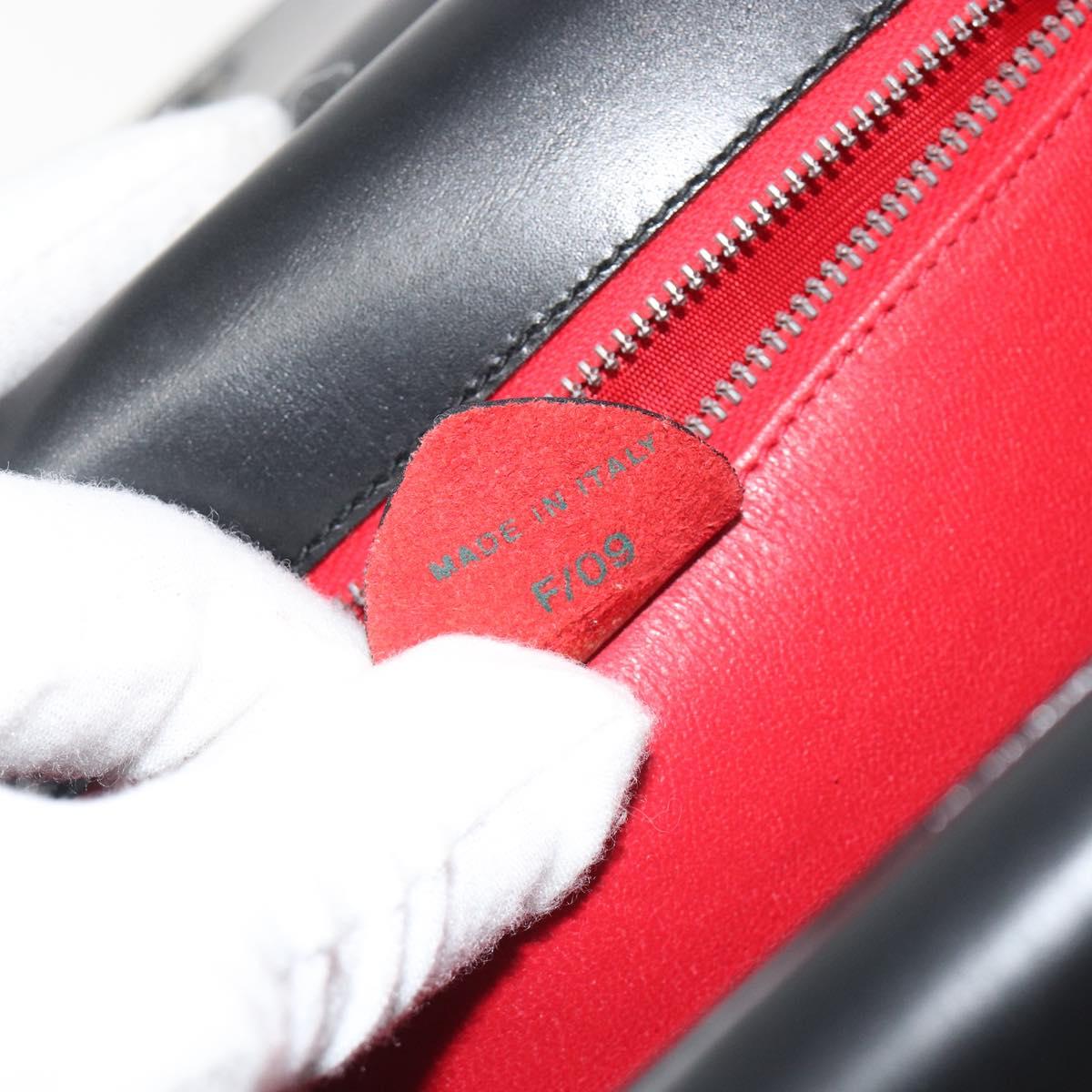CELINE Hand Bag Leather Black Gold Auth mr2665V