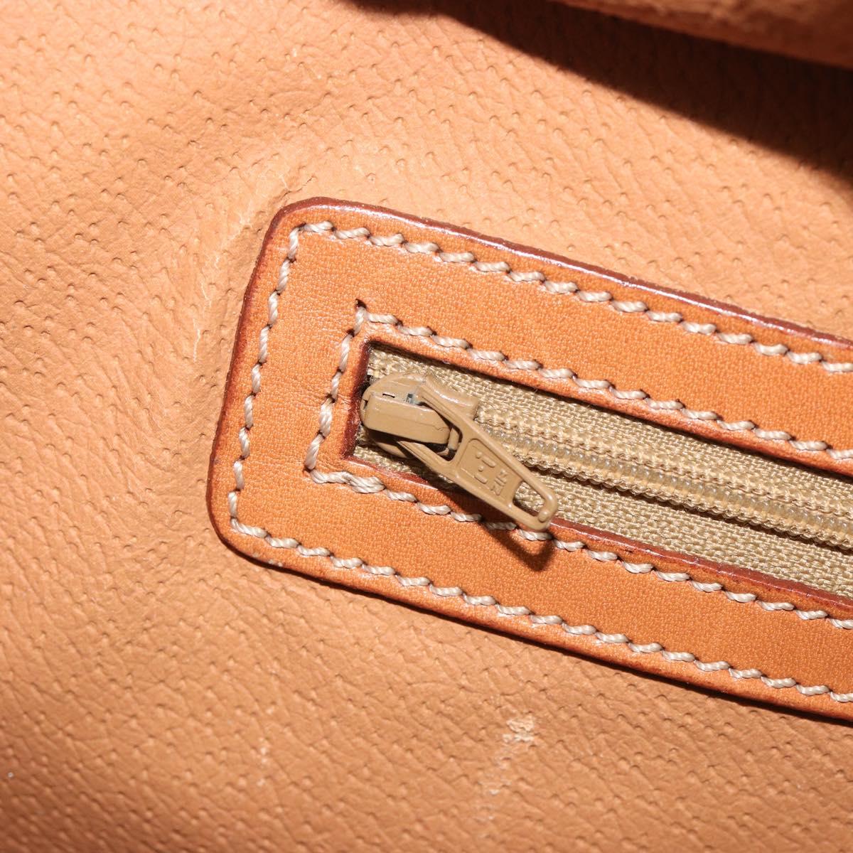 CELINE Macadam Canvas Hand Bag PVC Leather Brown Gold Auth mr2666