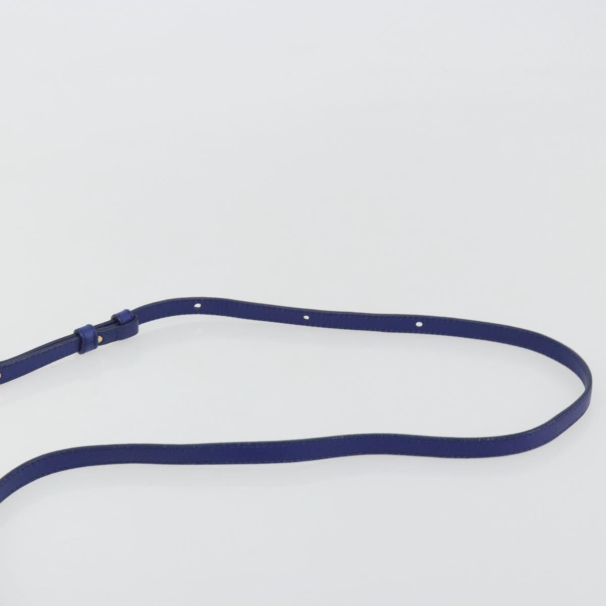 CELINE Trio Shoulder Bag Leather Blue Gold Auth mr2667
