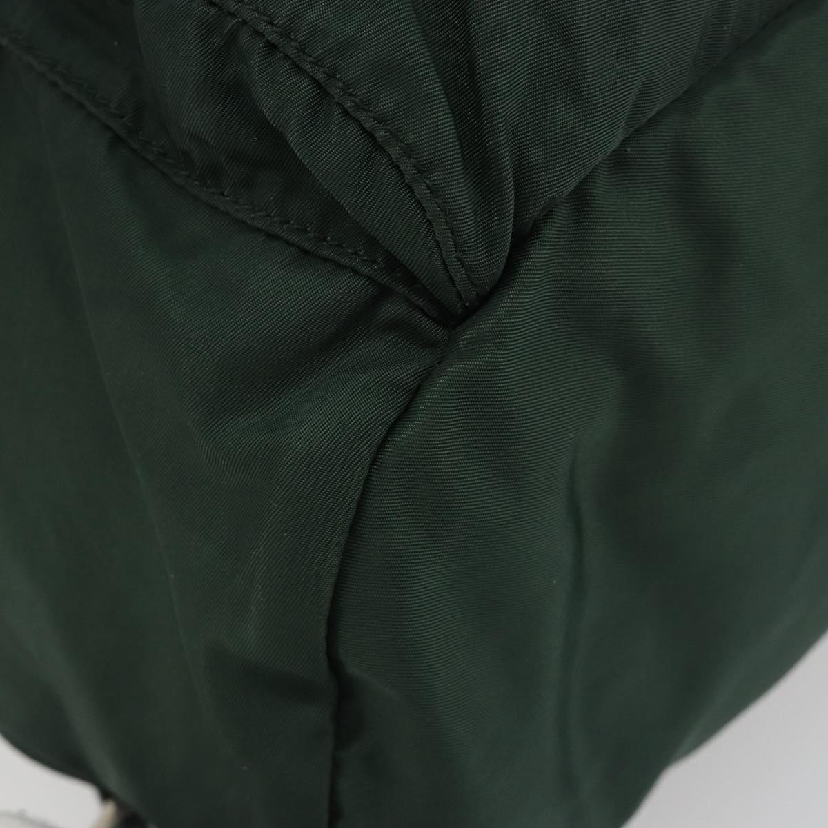 PRADA Backpack Nylon Green Silver Auth mr2668