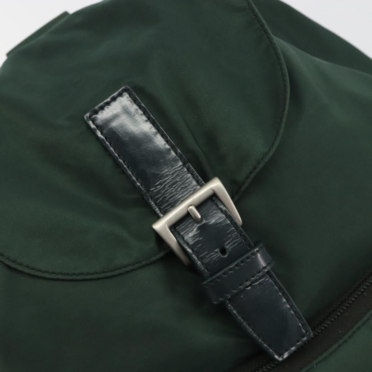 PRADA Backpack Nylon Green Silver Auth mr2668