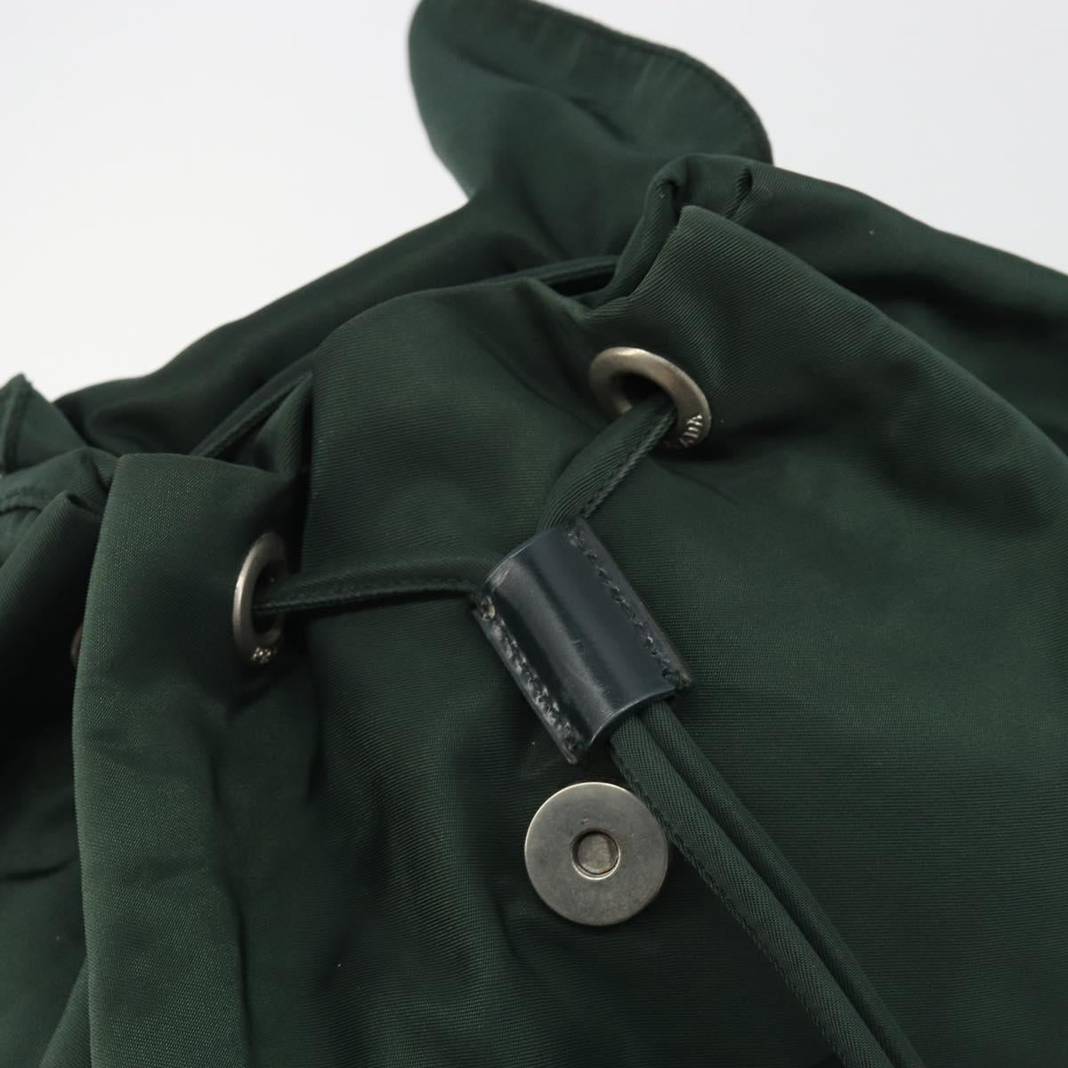 PRADA Backpack Nylon Green Silver Auth mr2668