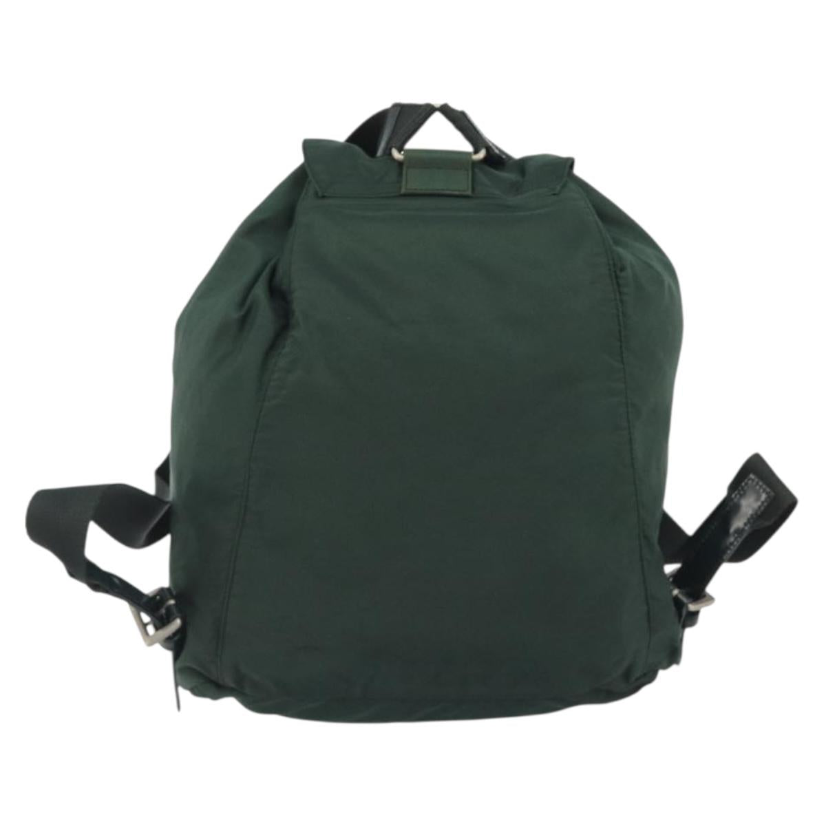 PRADA Backpack Nylon Green Silver Auth mr2668
