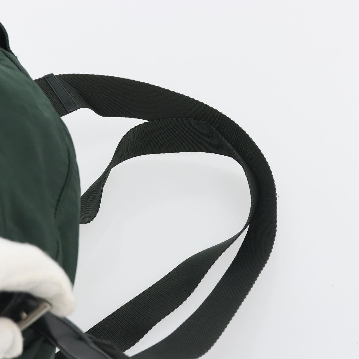 PRADA Backpack Nylon Green Silver Auth mr2668