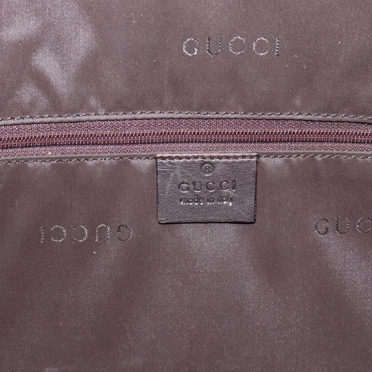 GUCCI Bamboo Shoulder Bag Leather 2way Brown Silver 0011577 Auth mr2670