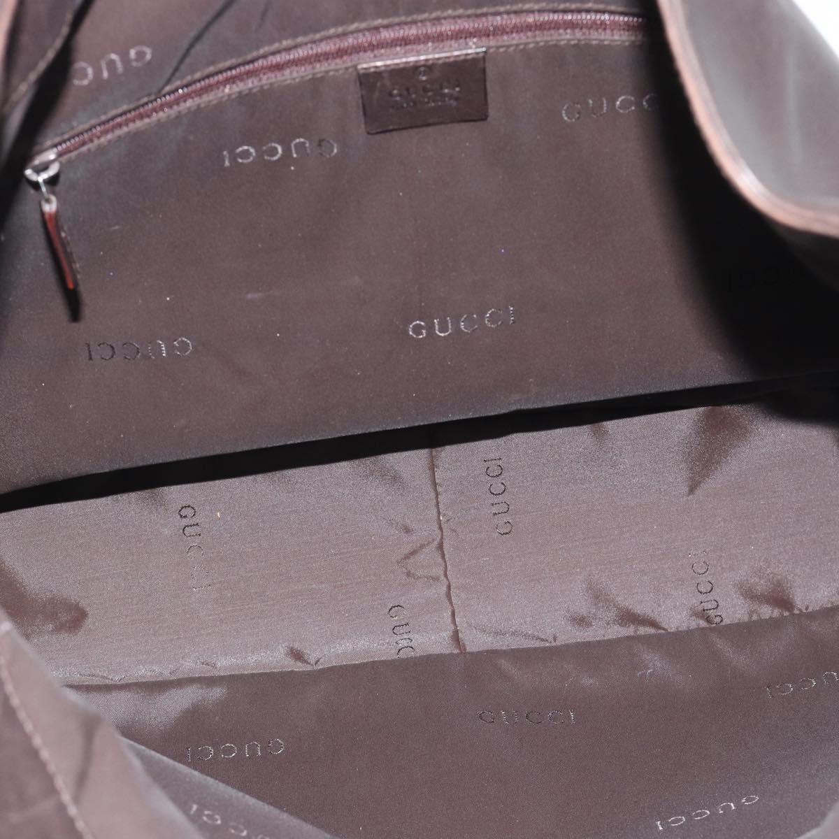 GUCCI Bamboo Shoulder Bag Leather 2way Brown Silver 0011577 Auth mr2670