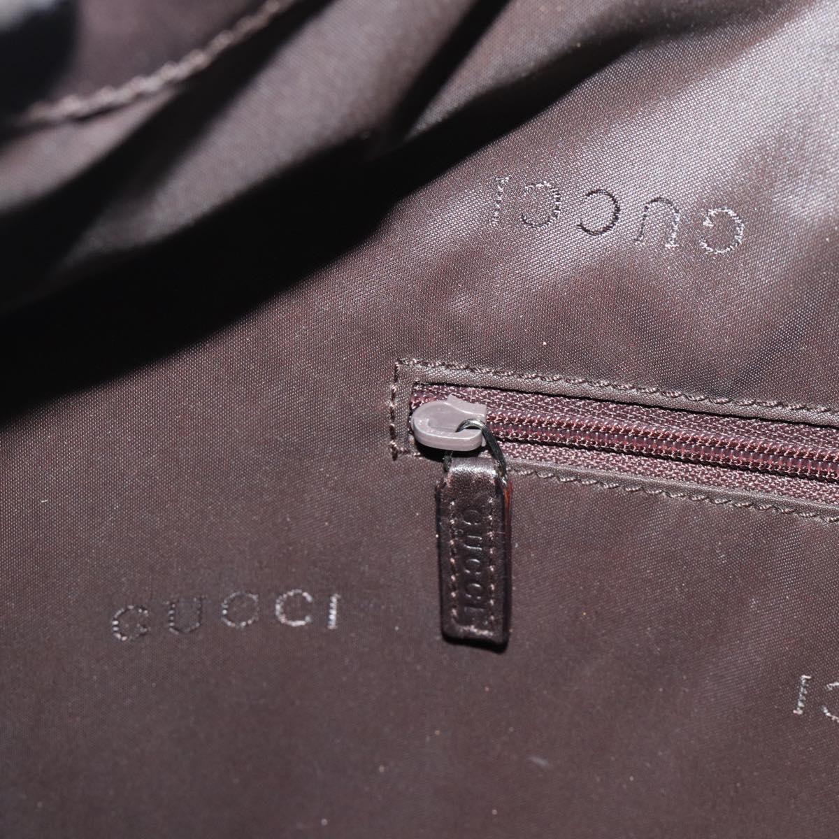 GUCCI Bamboo Shoulder Bag Leather 2way Brown Silver 0011577 Auth mr2670