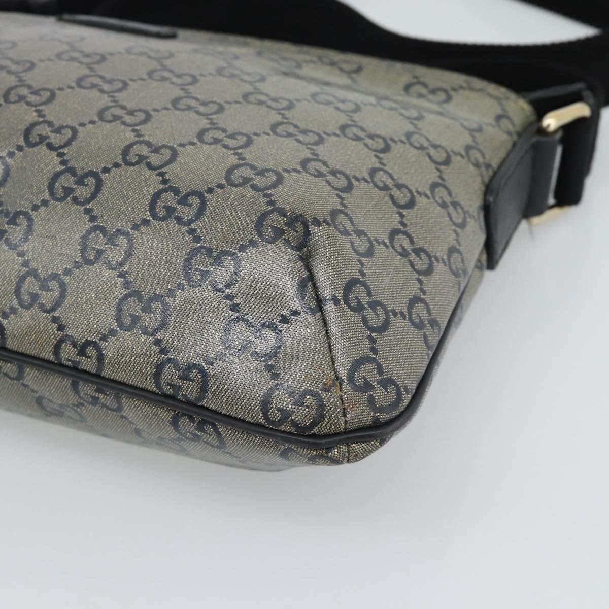GUCCI GG Crystal Shoulder Bag Coated Canvas Gold 189749 Auth mr2671