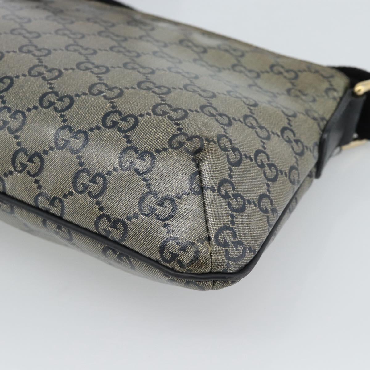 GUCCI GG Crystal Shoulder Bag Coated Canvas Gold 189749 Auth mr2671