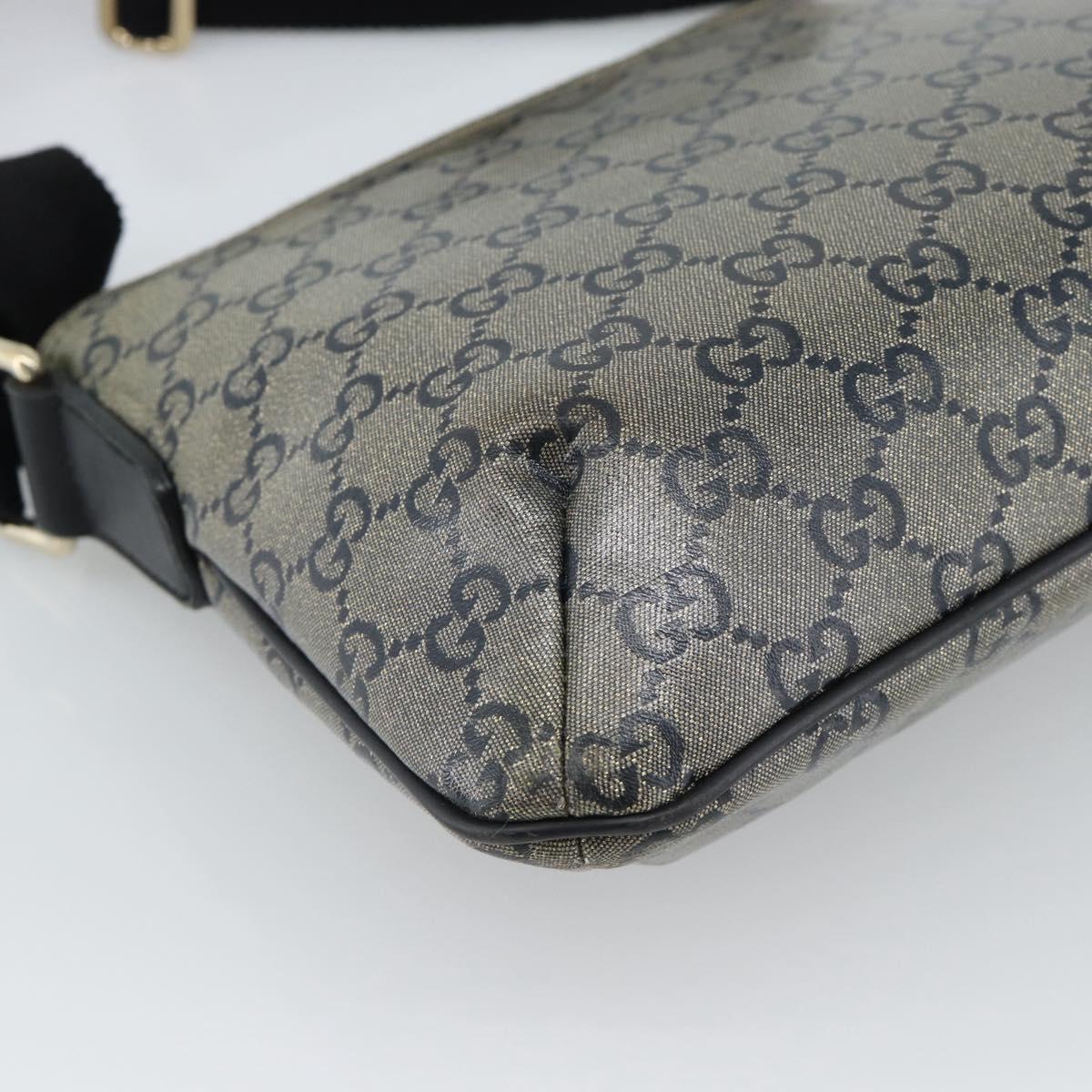 GUCCI GG Crystal Shoulder Bag Coated Canvas Gold 189749 Auth mr2671