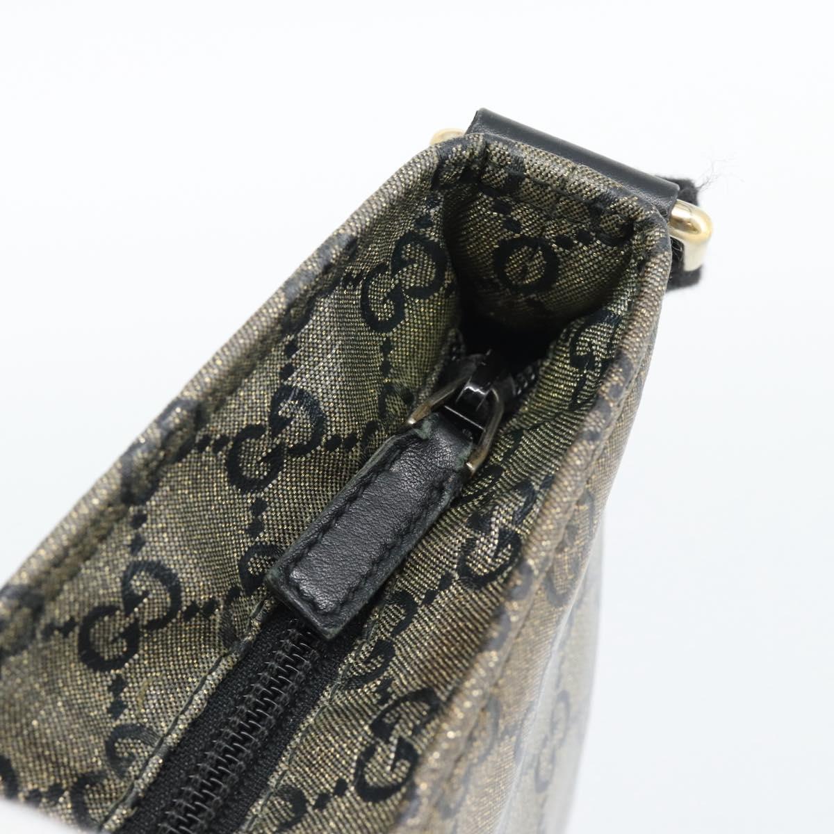 GUCCI GG Crystal Shoulder Bag Coated Canvas Gold 189749 Auth mr2671