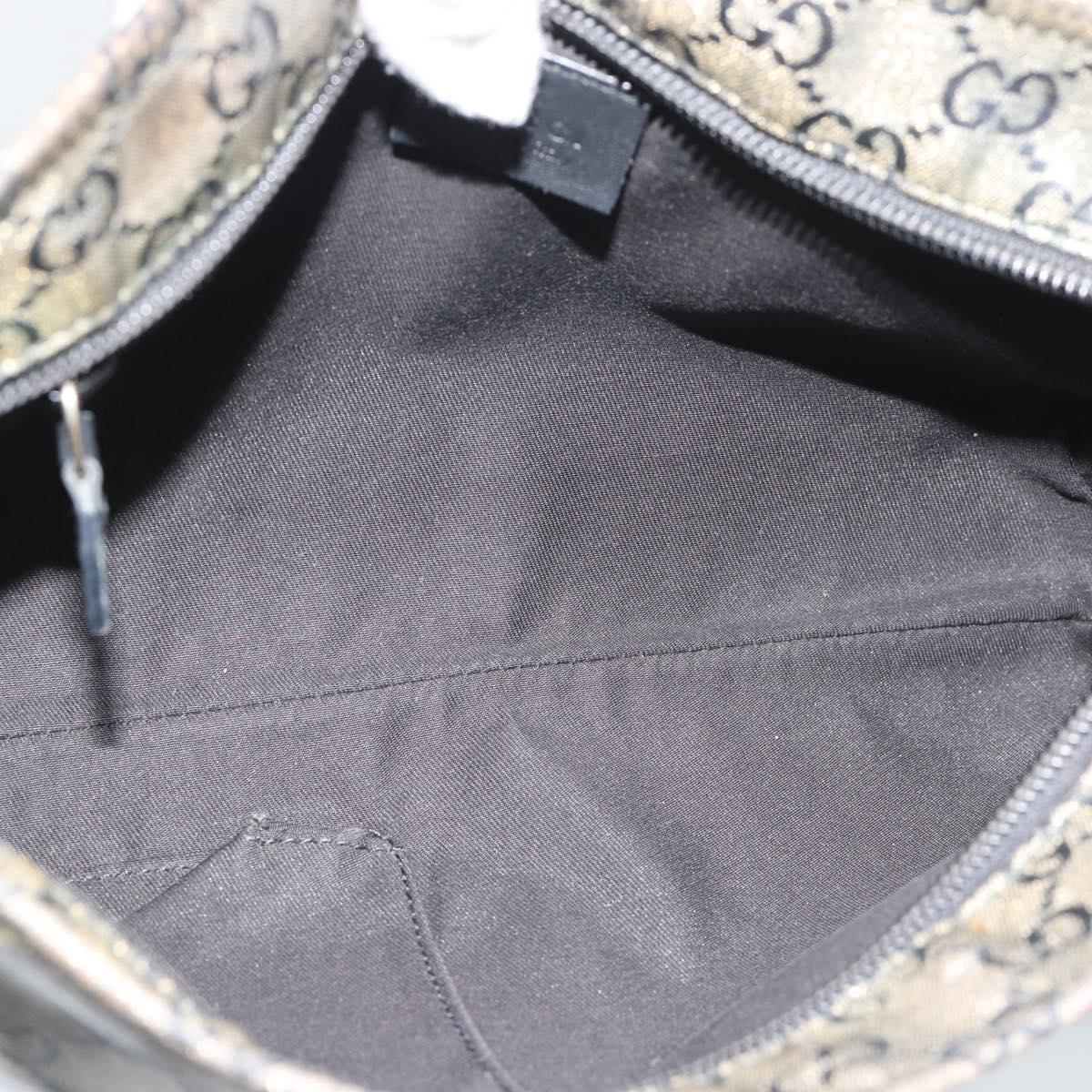 GUCCI GG Crystal Shoulder Bag Coated Canvas Gold 189749 Auth mr2671