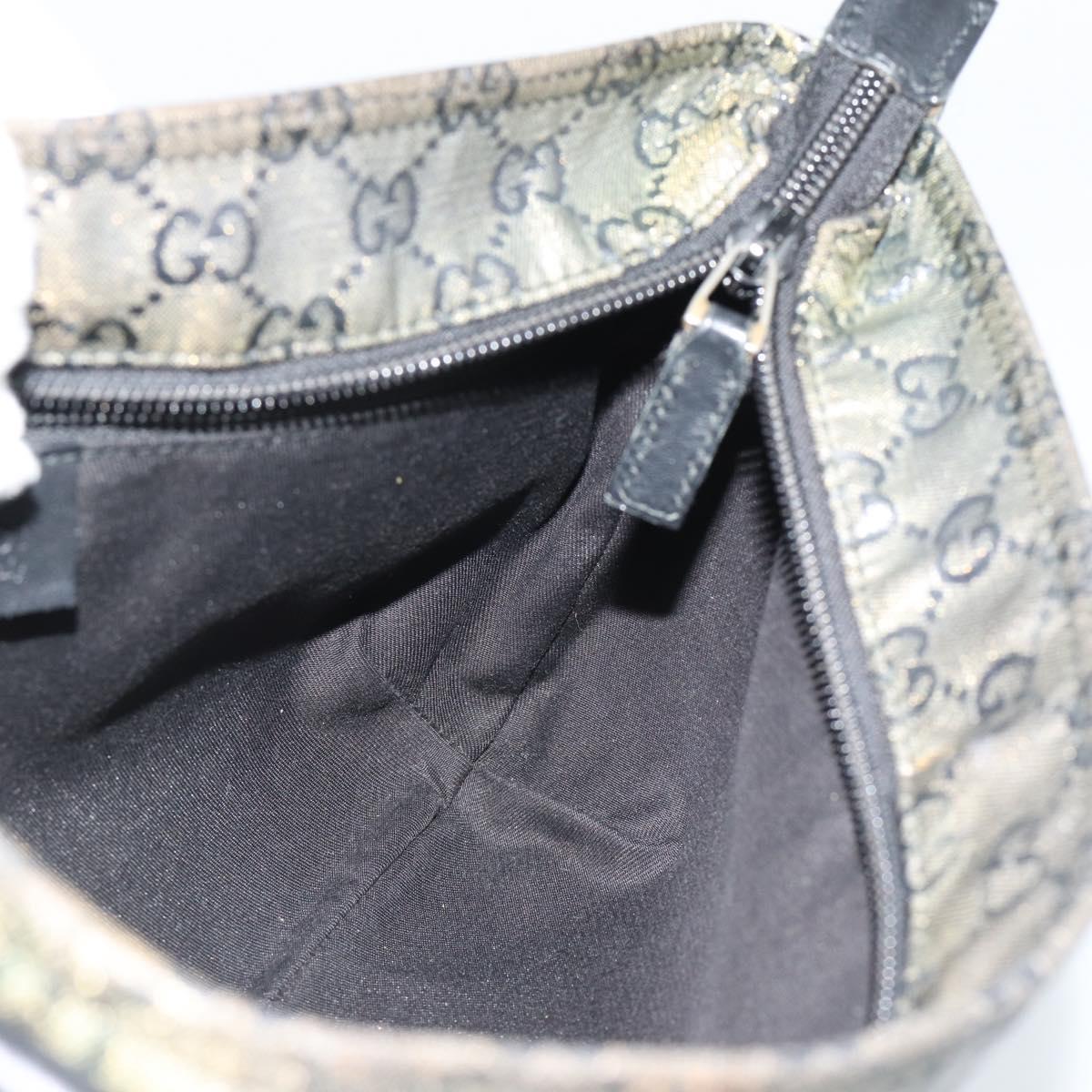 GUCCI GG Crystal Shoulder Bag Coated Canvas Gold 189749 Auth mr2671