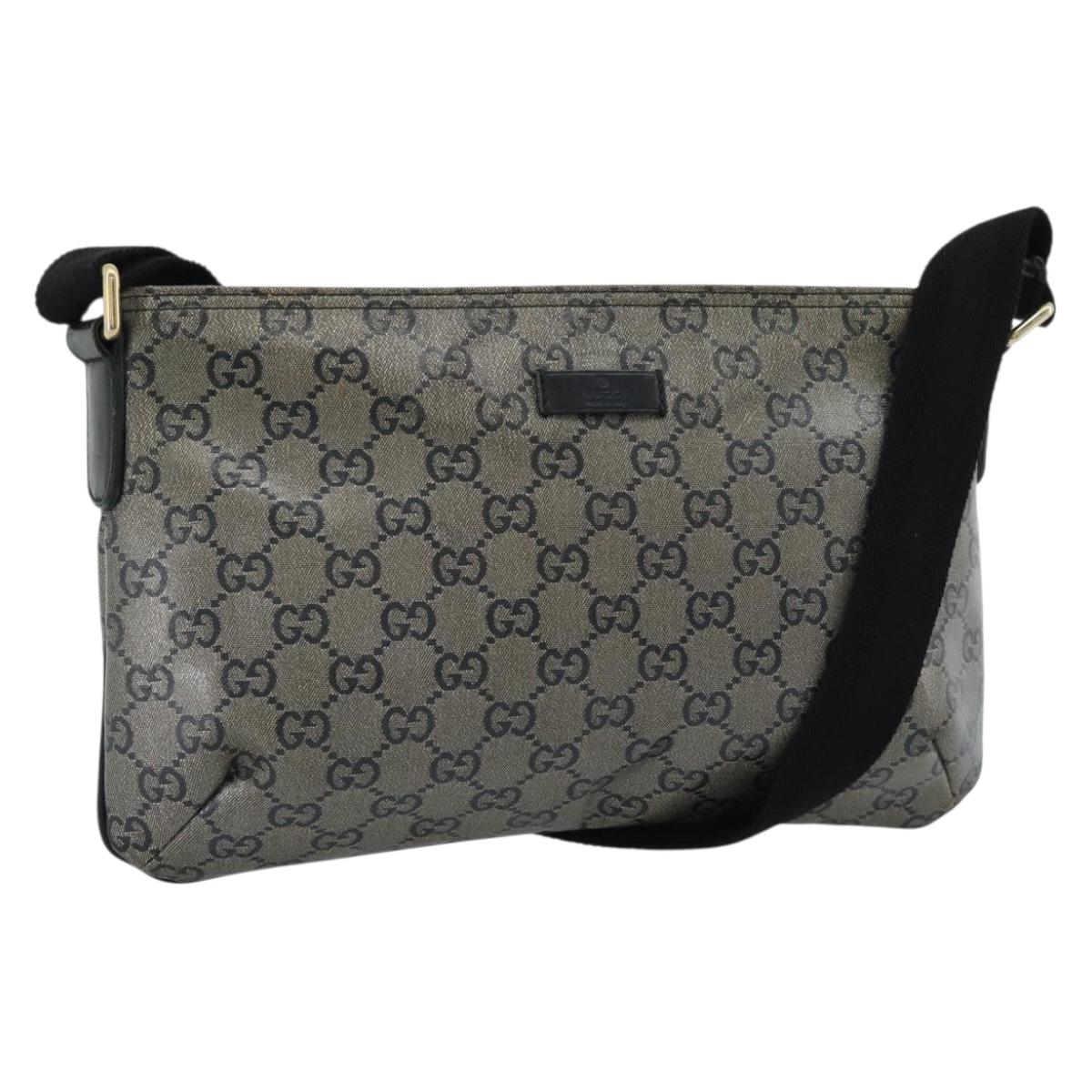 GUCCI GG Crystal Shoulder Bag Coated Canvas Gold 189749 Auth mr2671