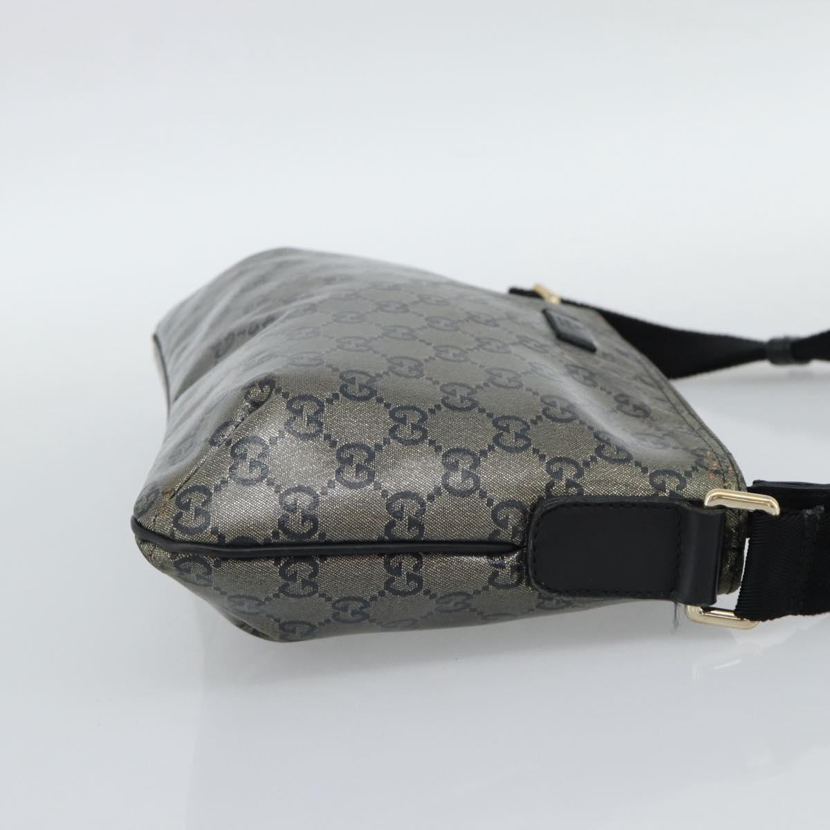 GUCCI GG Crystal Shoulder Bag Coated Canvas Gold 189749 Auth mr2671