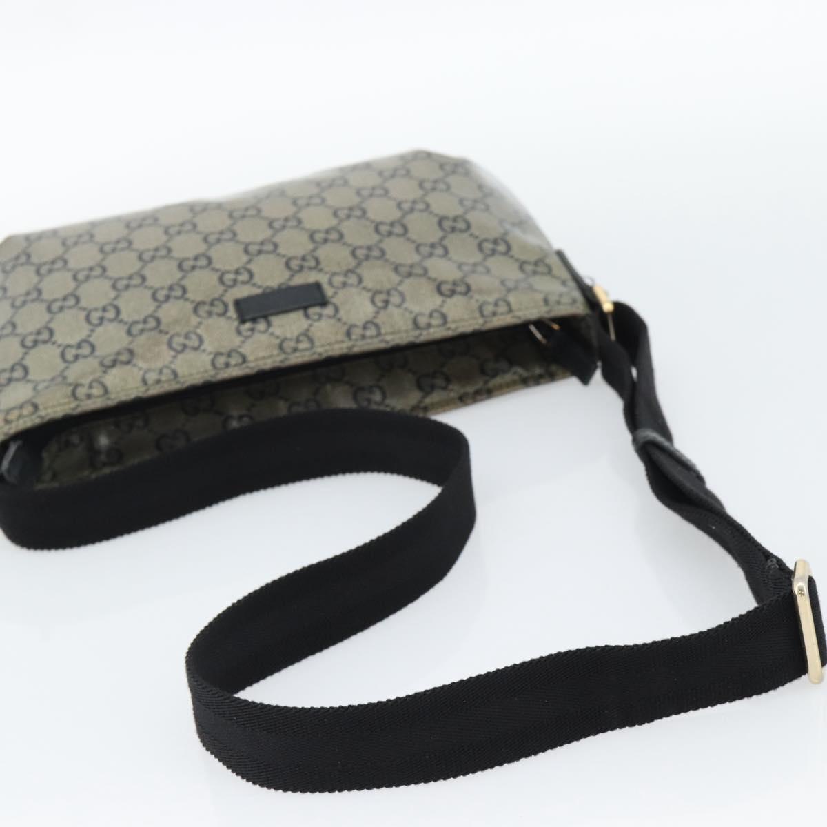 GUCCI GG Crystal Shoulder Bag Coated Canvas Gold 189749 Auth mr2671
