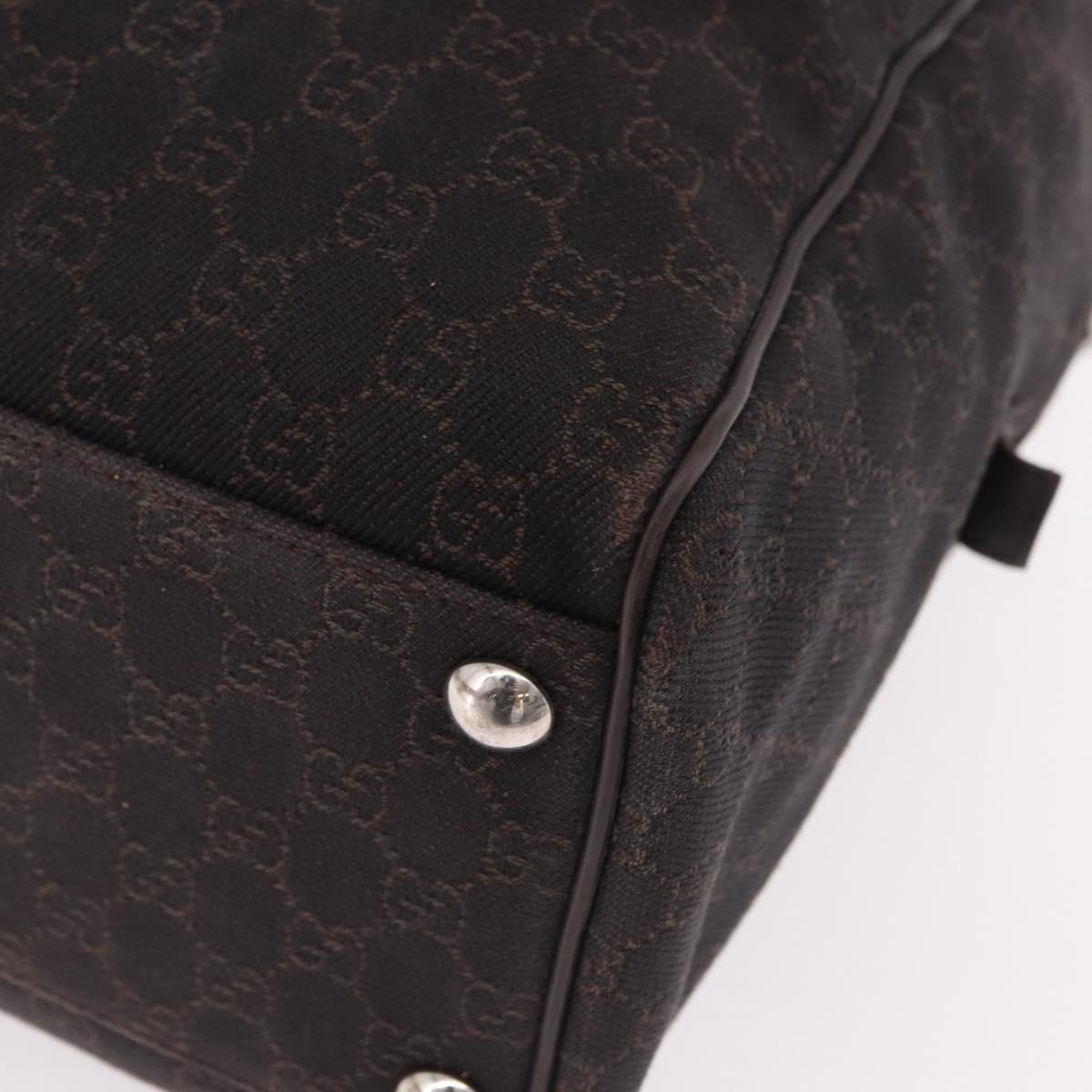 GUCCI GG Canvas Boston Bag 2way Brown Silver 196356 Auth mr2672