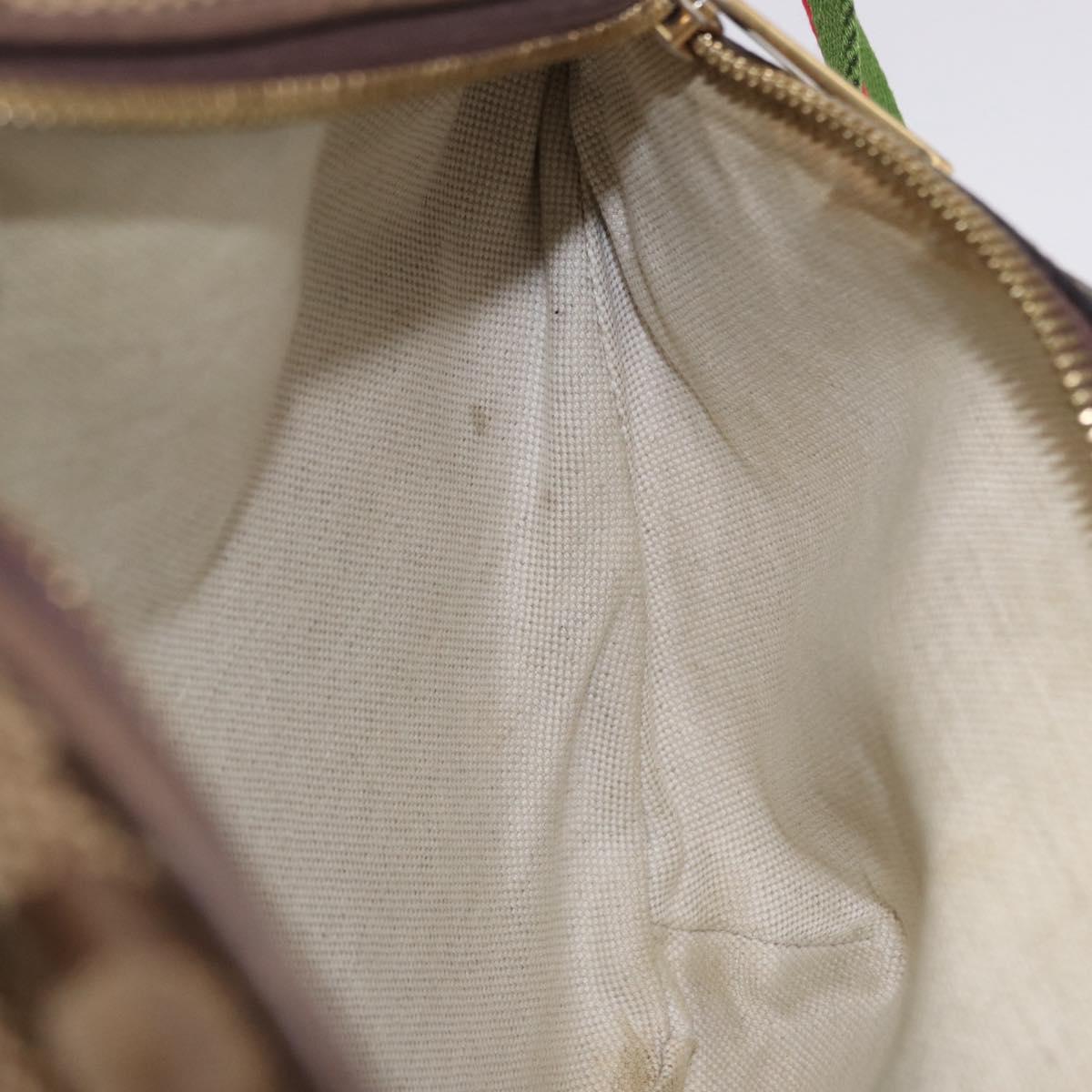 GUCCI GG Canvas Body Bag Beige Gold 696031 Auth mr2675A