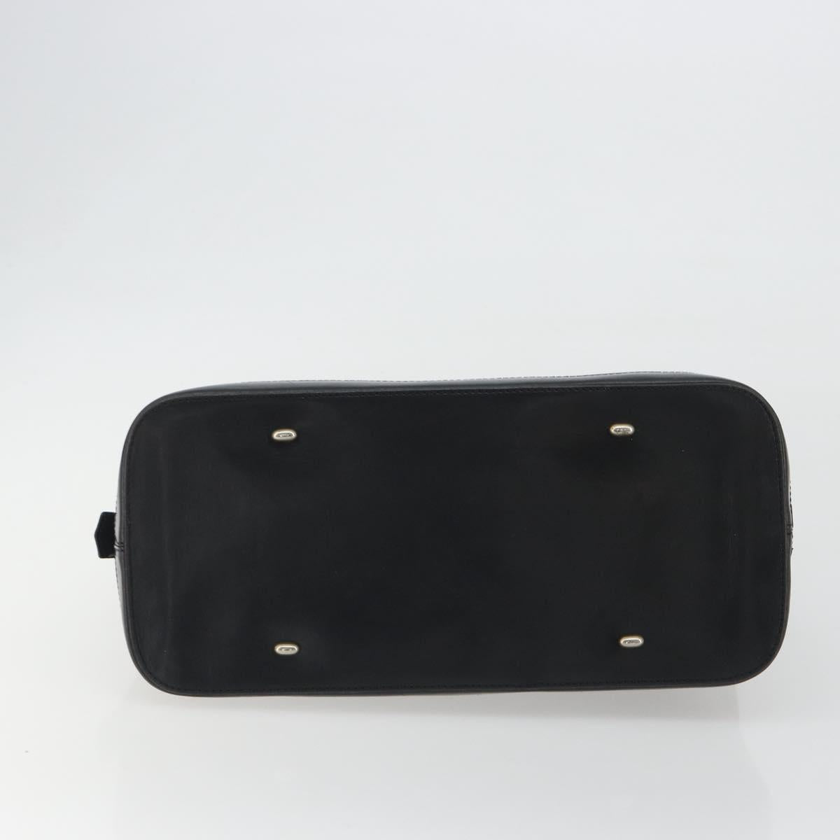 CELINE Macadam Canvas Hand Bag PVC Leather Black Gold Auth mr2677