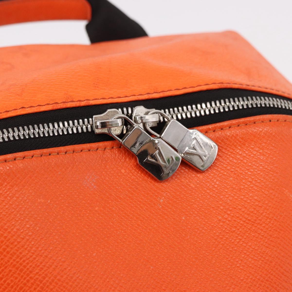 LOUIS VUITTON Tiger Lama Monogram Discovery Backpack Orange M30410 Auth mr2678