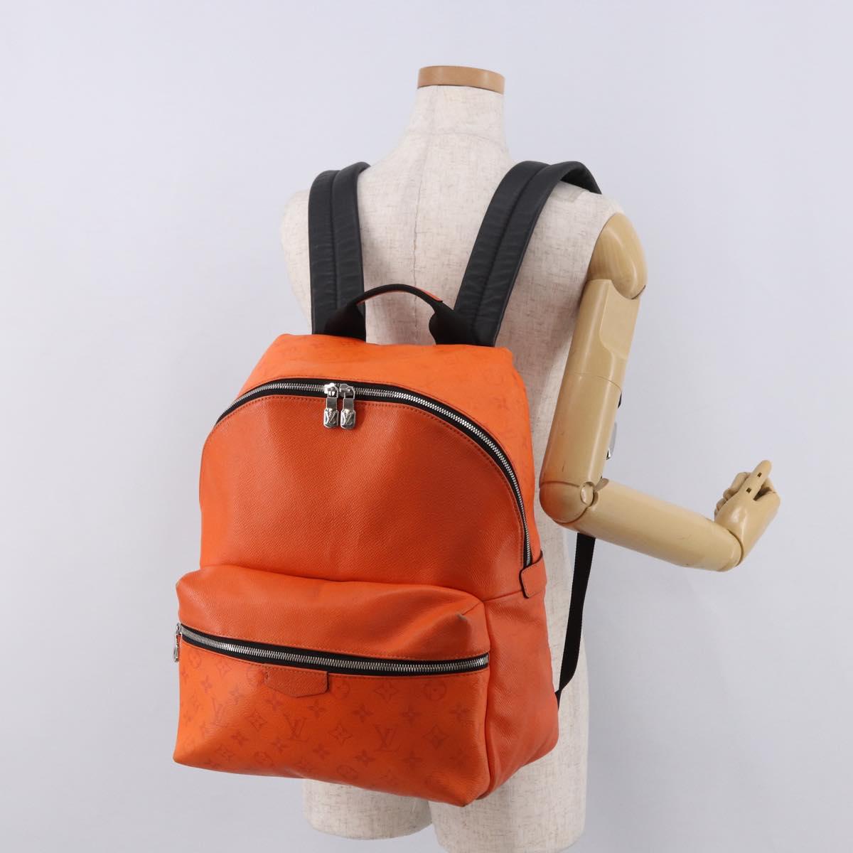LOUIS VUITTON Tiger Lama Monogram Discovery Backpack Orange M30410 Auth mr2678