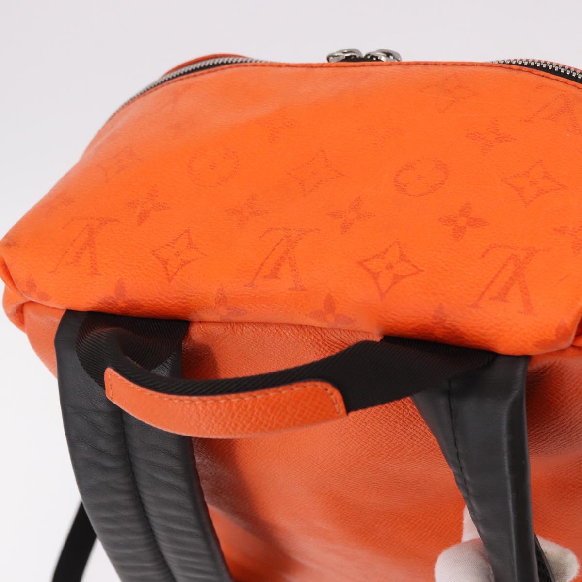 LOUIS VUITTON Tiger Lama Monogram Discovery Backpack Orange M30410 Auth mr2678
