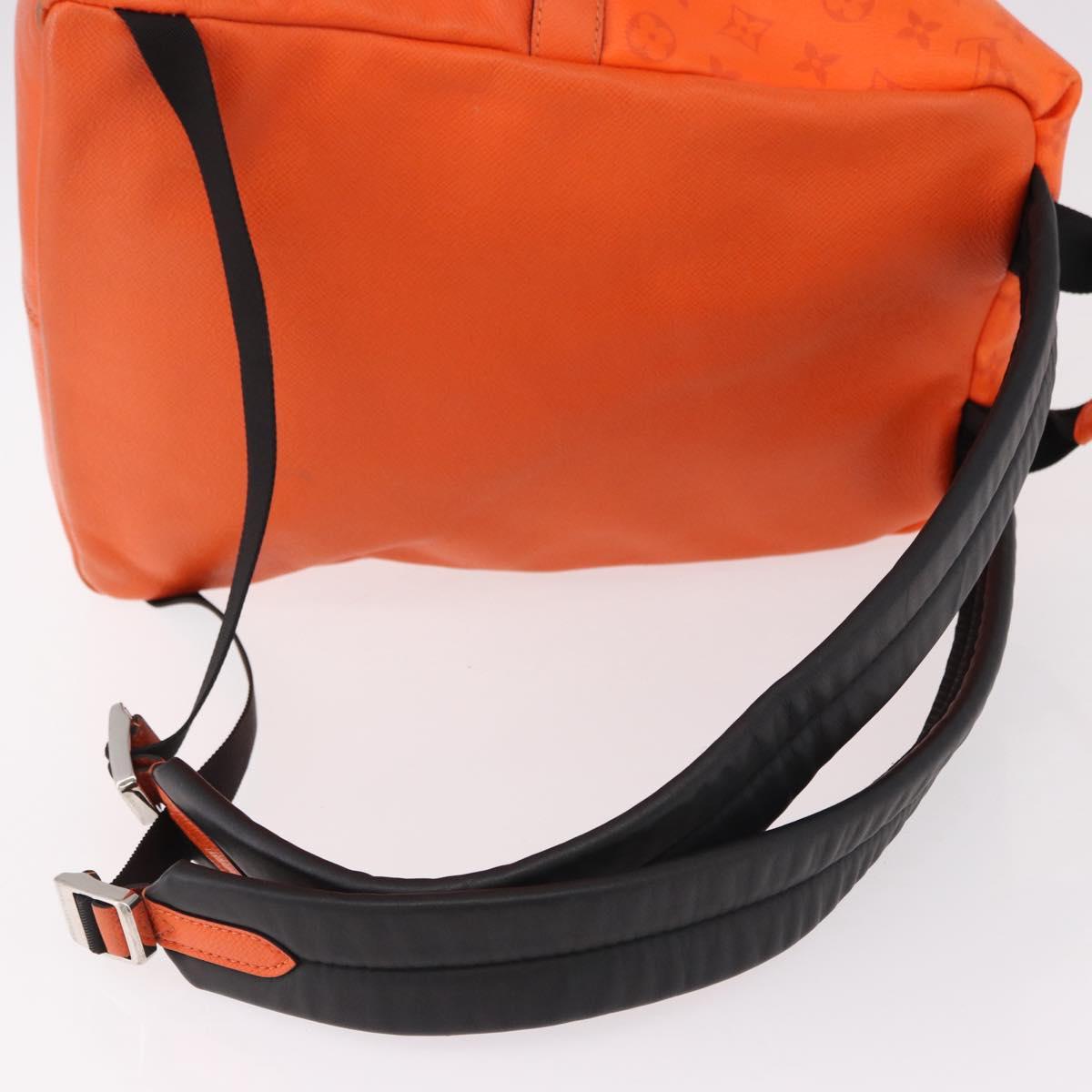 LOUIS VUITTON Tiger Lama Monogram Discovery Backpack Orange M30410 Auth mr2678