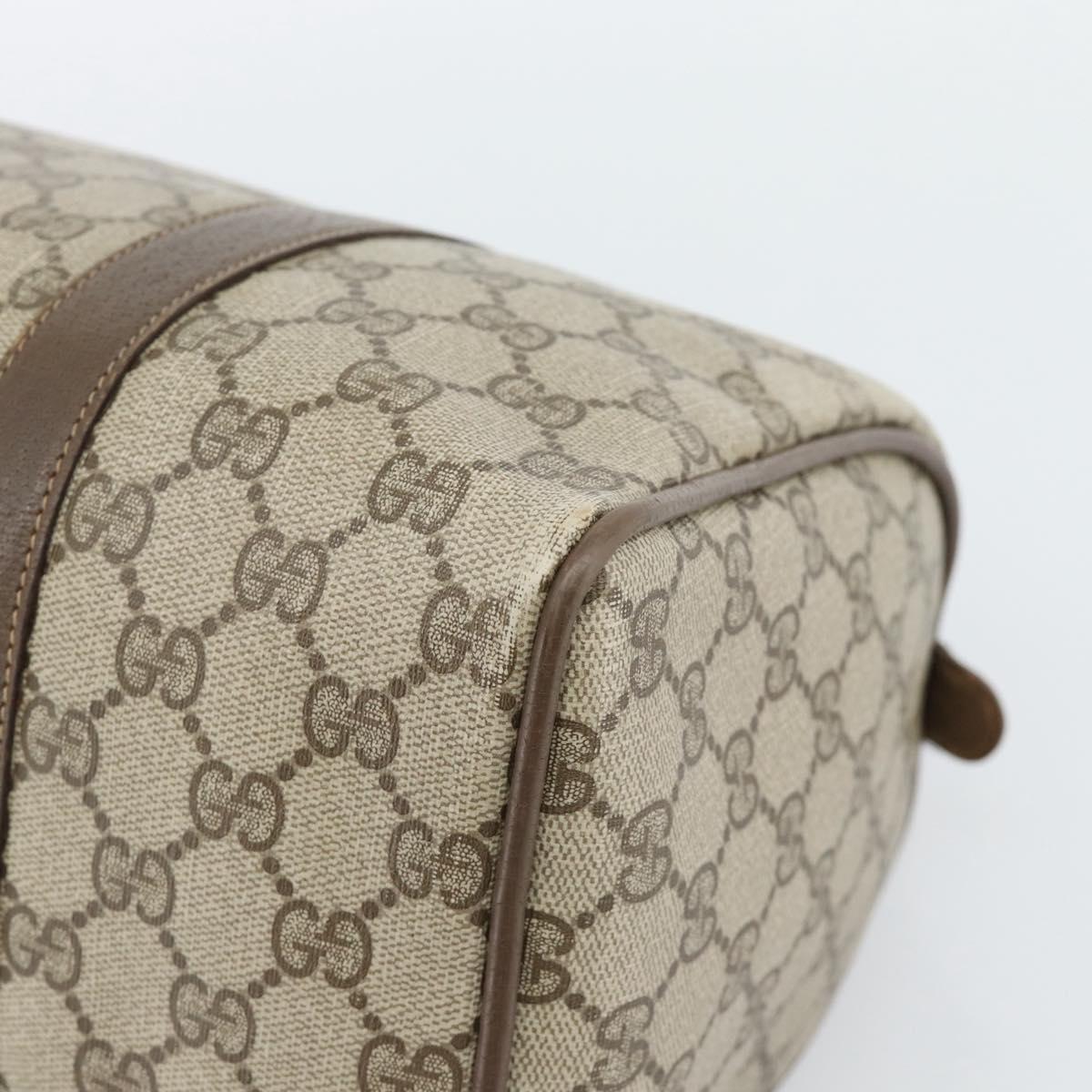GUCCI GG Supreme Web Sherry Line Boston Bag PVC Beige Gold 58 02 007 Auth mr2687