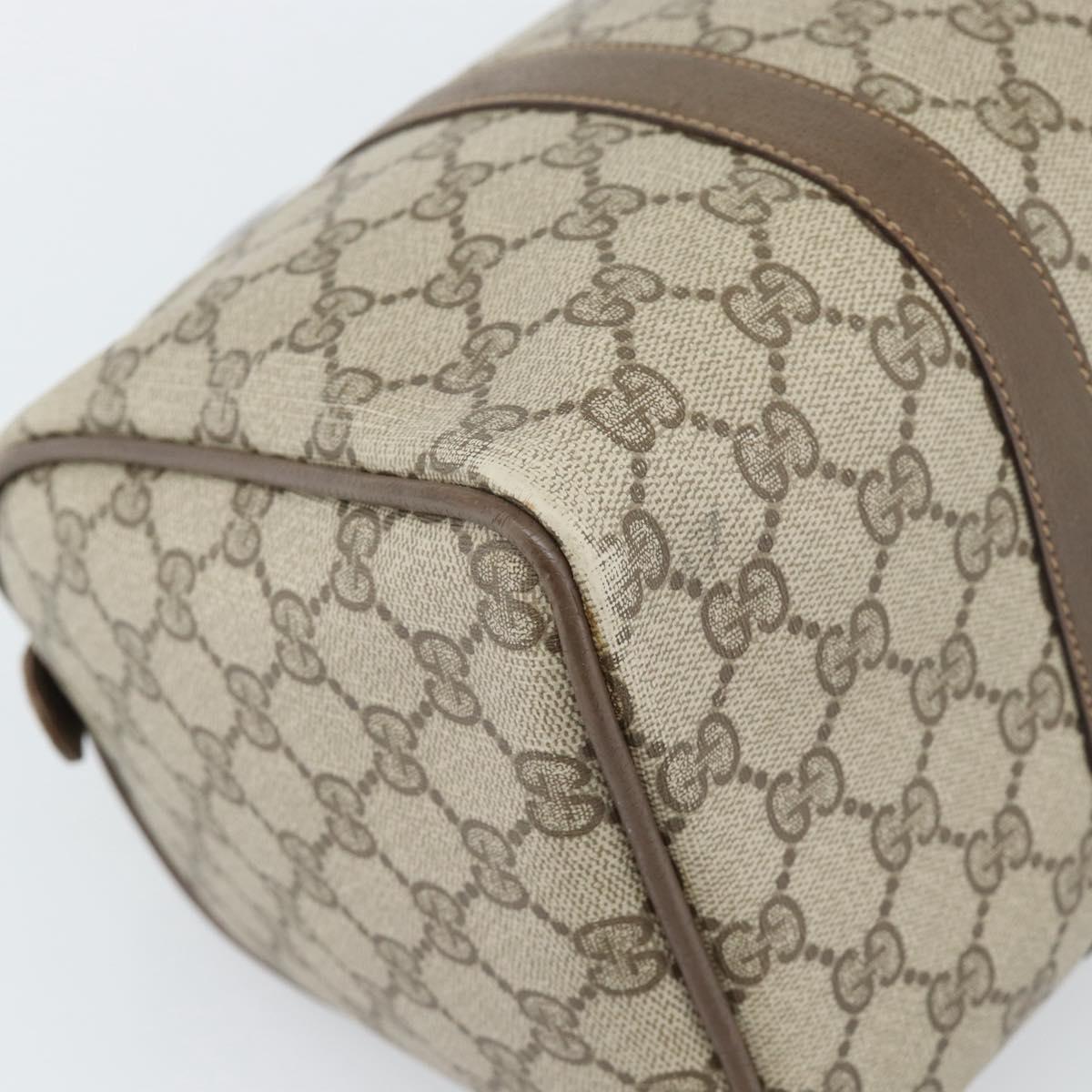 GUCCI GG Supreme Web Sherry Line Boston Bag PVC Beige Gold 58 02 007 Auth mr2687