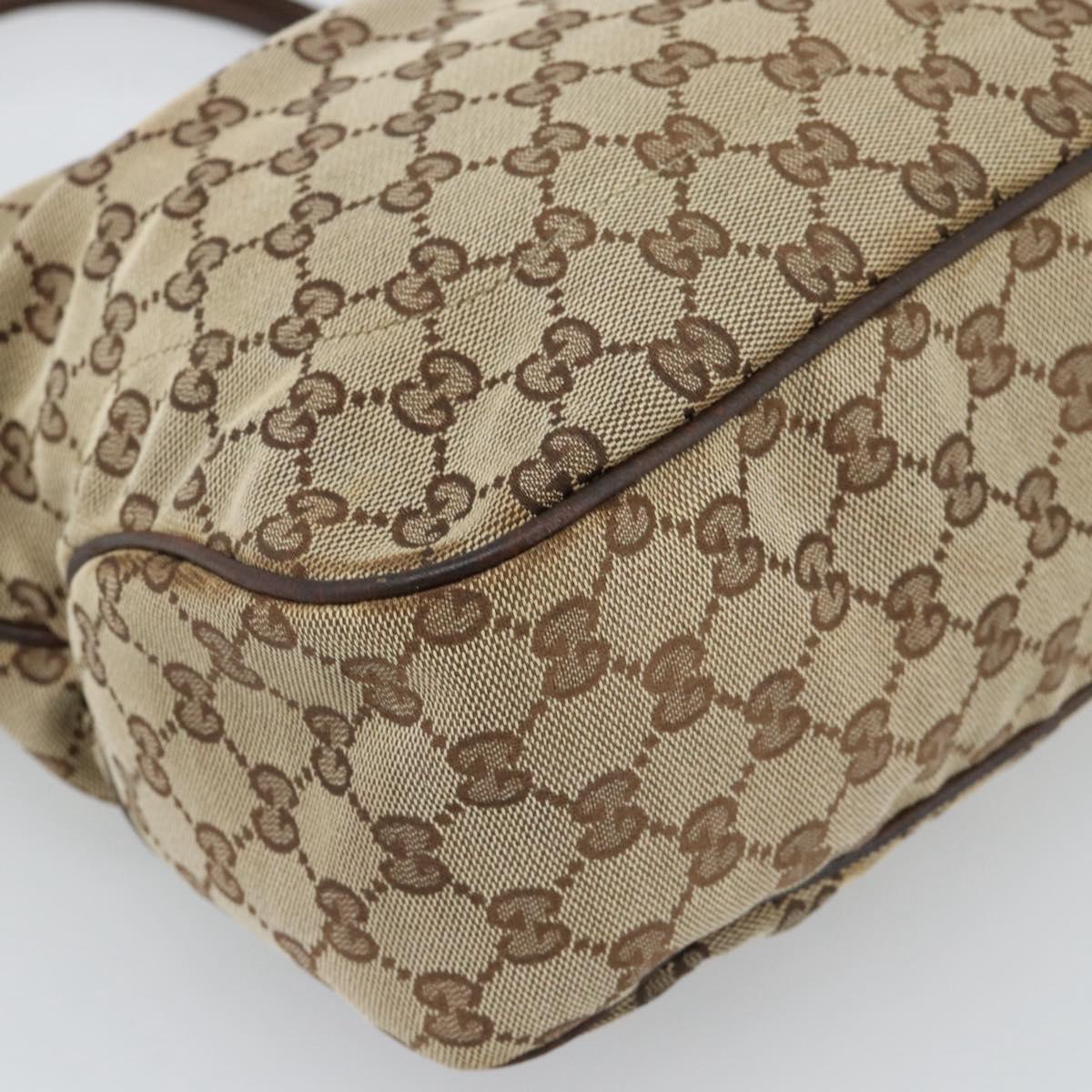 GUCCI GG Canvas Hand Bag Beige Gold 145818 Auth mr2688