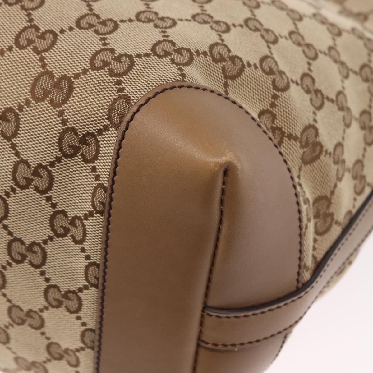 GUCCI GG Canvas Tote Bag Beige Gold 247209 Auth mr2690A