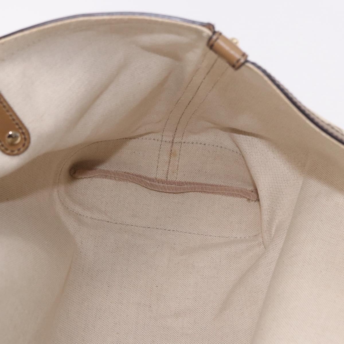 GUCCI GG Canvas Tote Bag Beige Gold 247209 Auth mr2690A