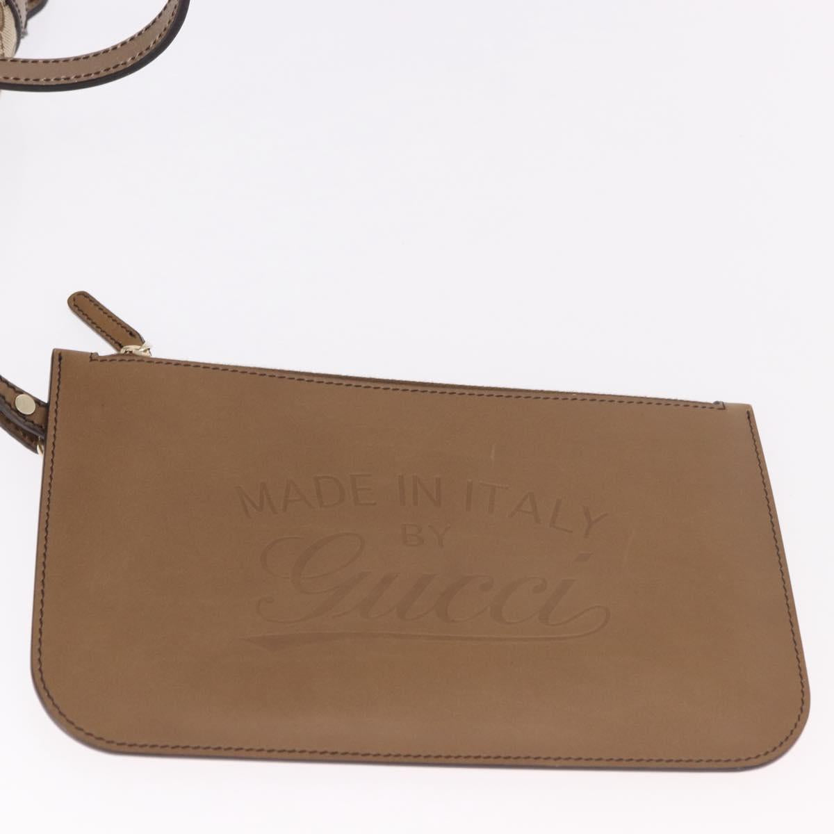 GUCCI GG Canvas Tote Bag Beige Gold 247209 Auth mr2690A