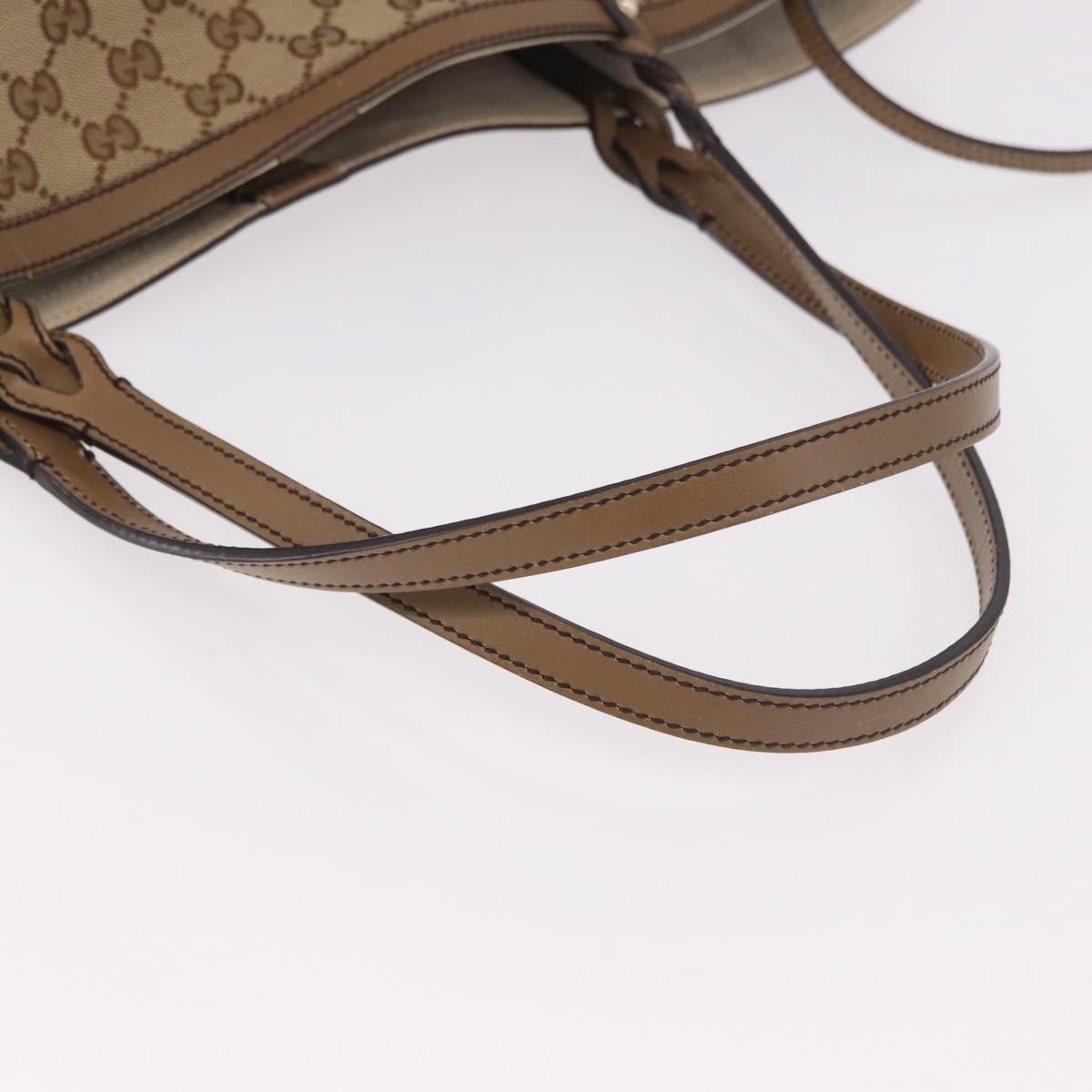 GUCCI GG Canvas Tote Bag Beige Gold 247209 Auth mr2690A