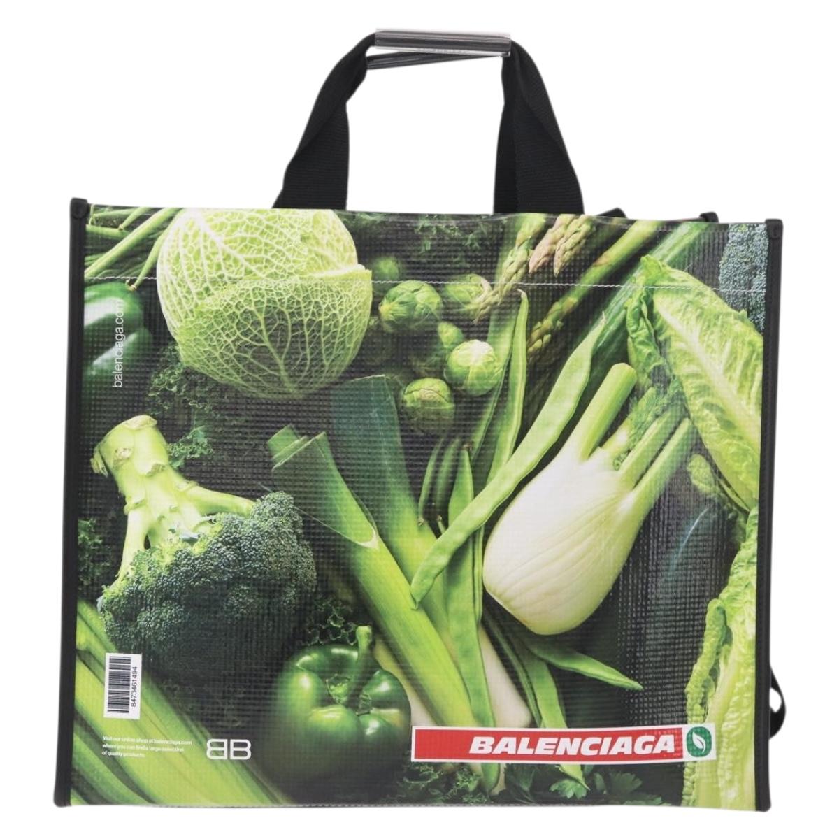 BALENCIAGA Antwerp Tote Bag Leather 2way Green Silver 787982 Auth mr2691V