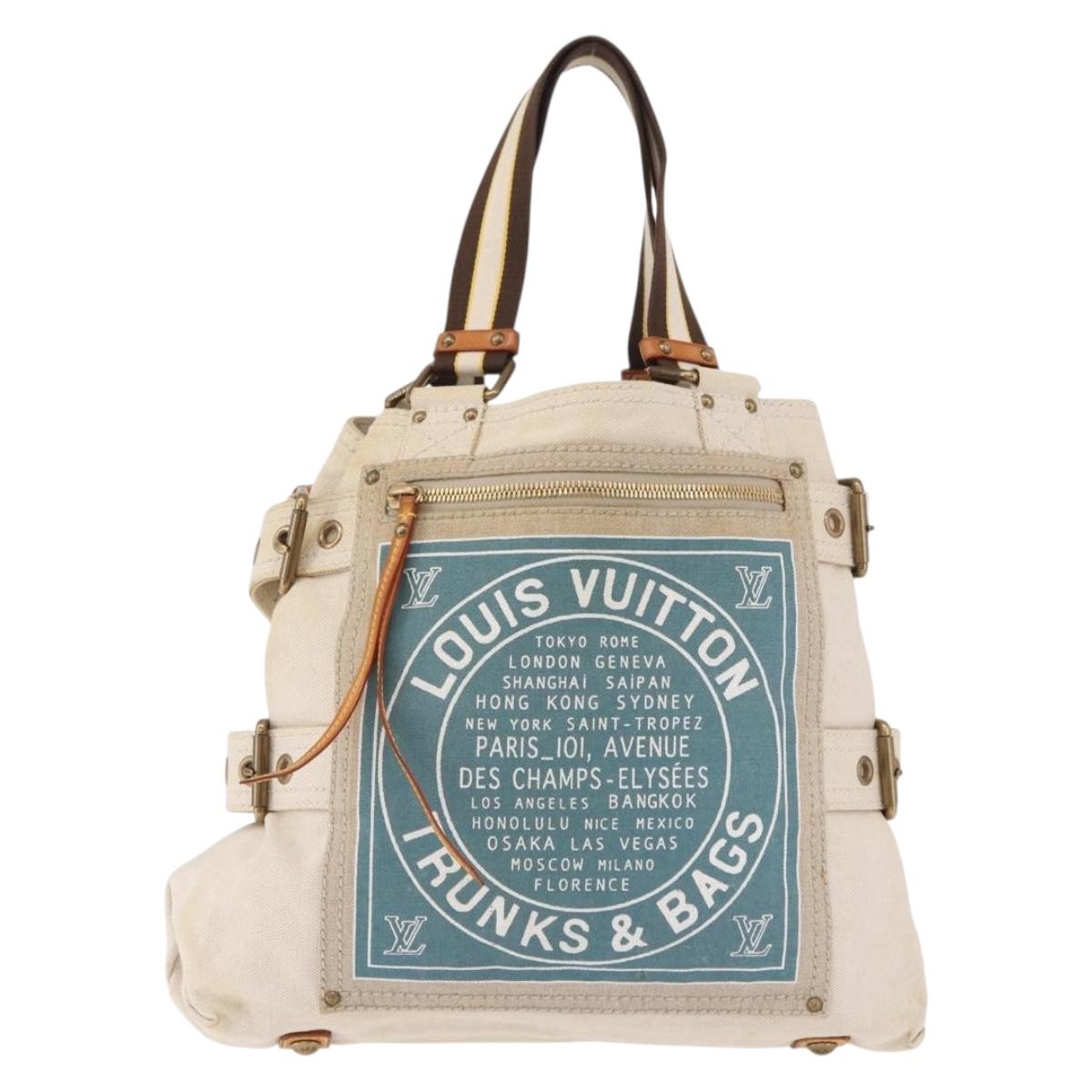 LOUIS VUITTON Cruise line Glove shopper MM Bag Canvas Beige M95114 Auth mr2692A
