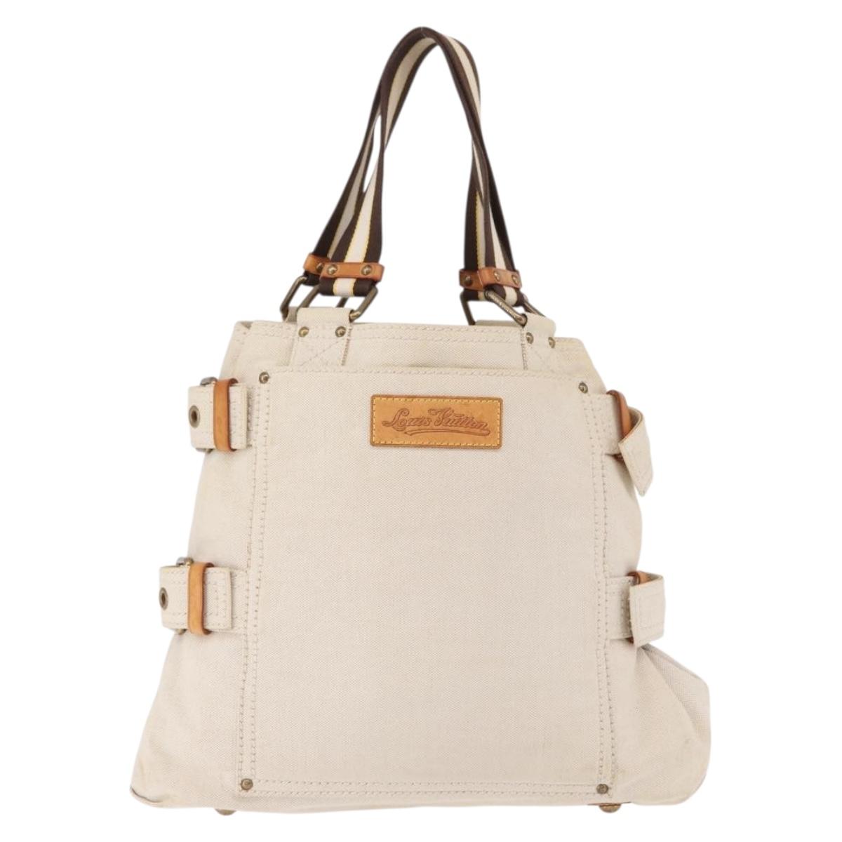 LOUIS VUITTON Cruise line Glove shopper MM Bag Canvas Beige M95114 Auth mr2692A