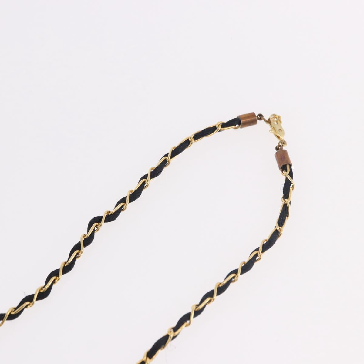 CHANEL Perfume Necklace Metal Gold CC Auth mr2694