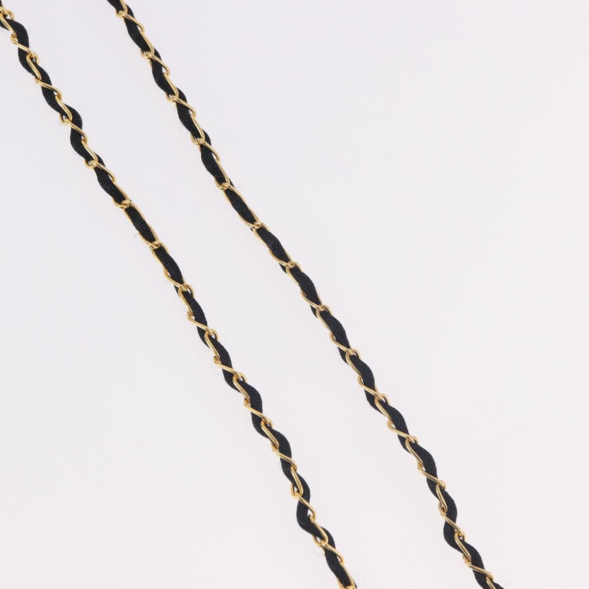 CHANEL Perfume Necklace Metal Gold CC Auth mr2694