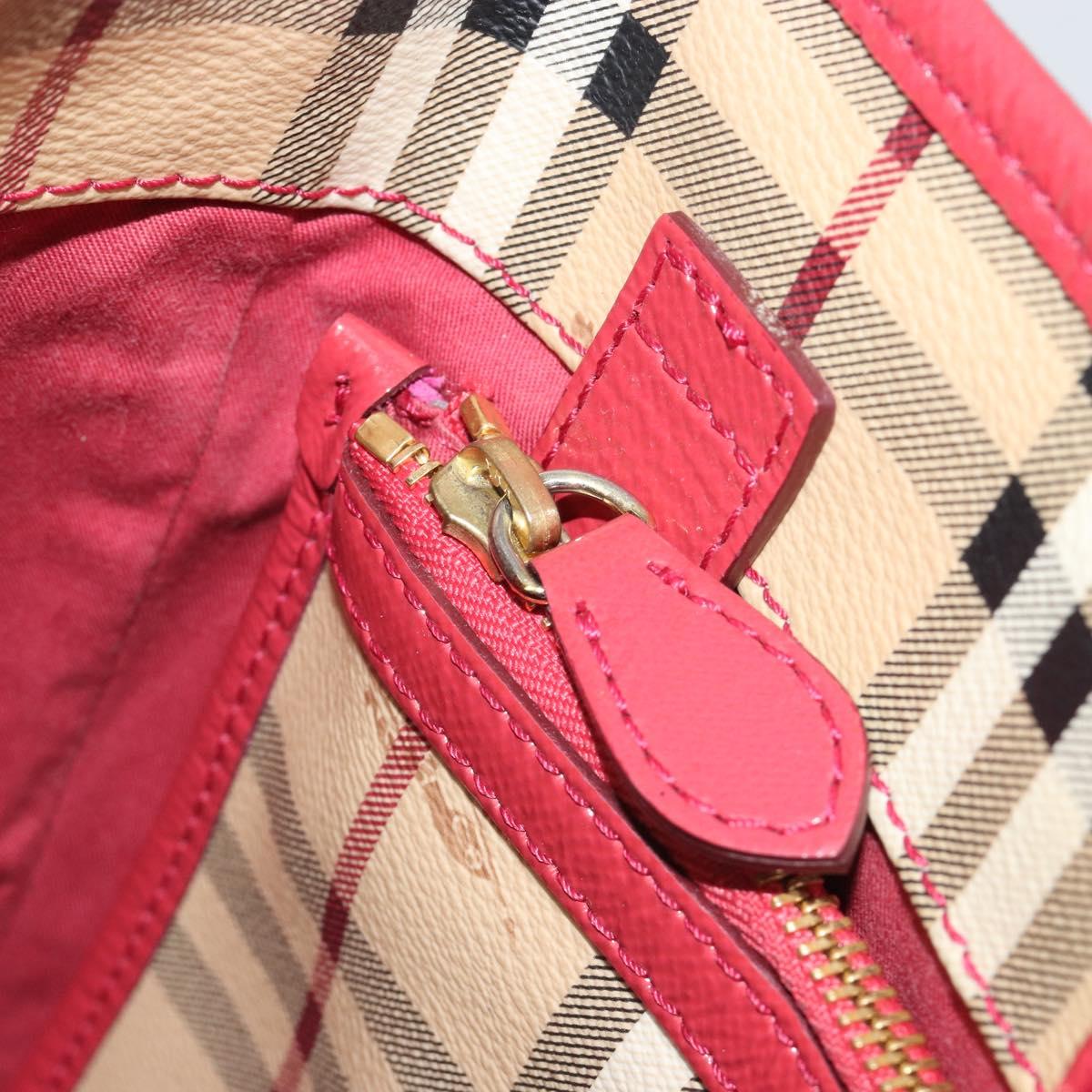 BURBERRY Nova Check Shoulder Bag PVC Beige Gold Auth mr2695