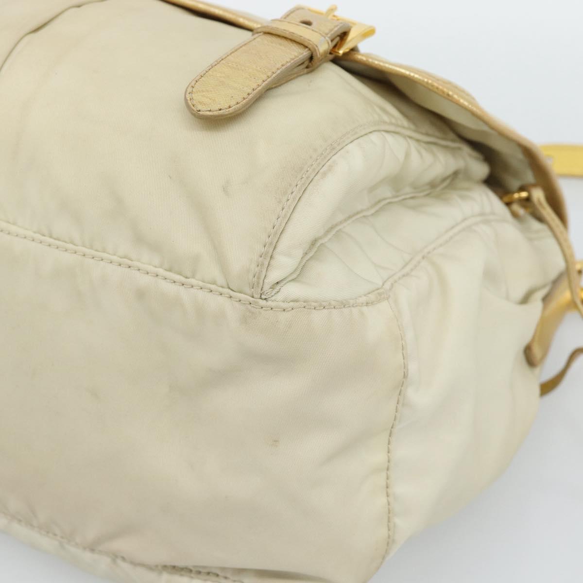 PRADA Shoulder Bag Nylon Gold Auth mr2696