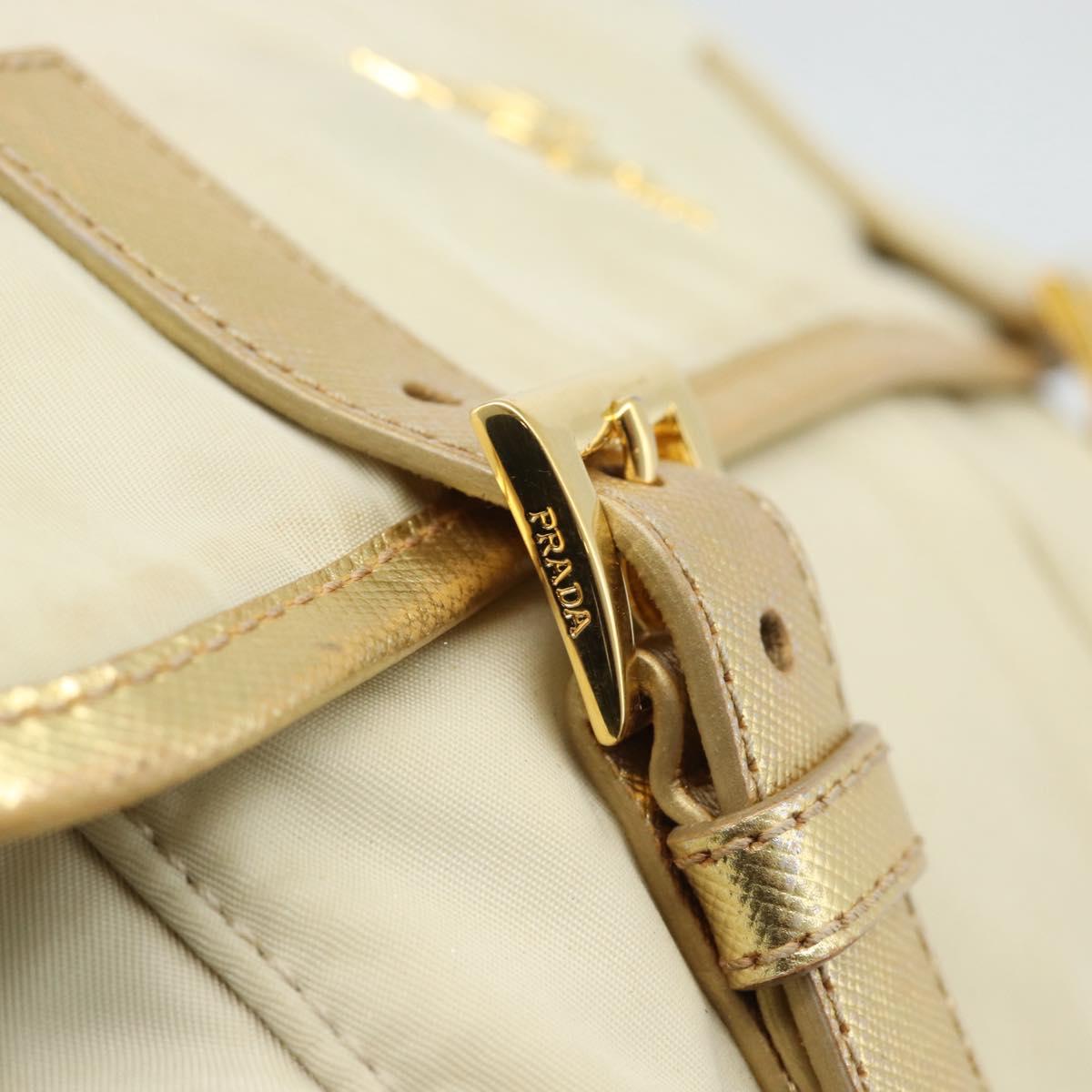 PRADA Shoulder Bag Nylon Gold Auth mr2696