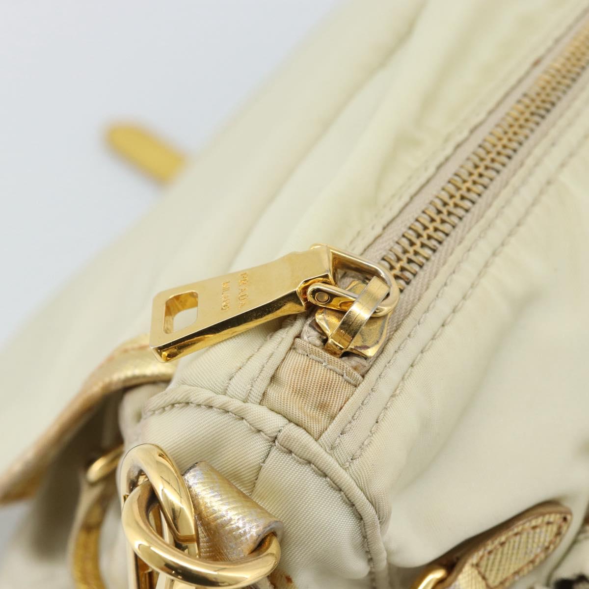 PRADA Shoulder Bag Nylon Gold Auth mr2696