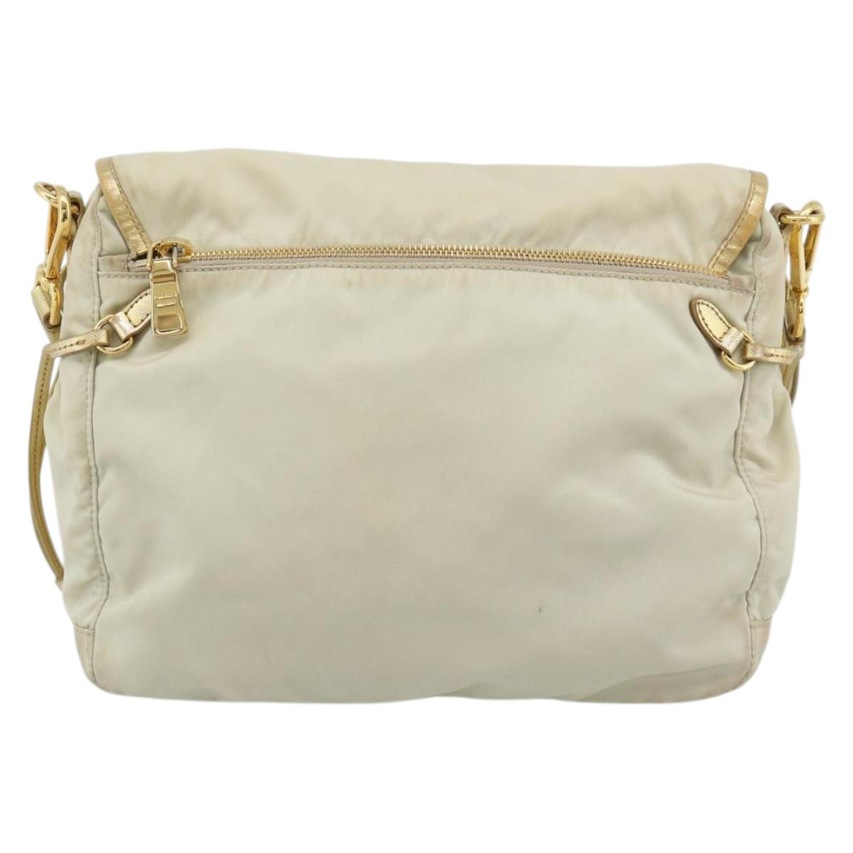 PRADA Shoulder Bag Nylon Gold Auth mr2696