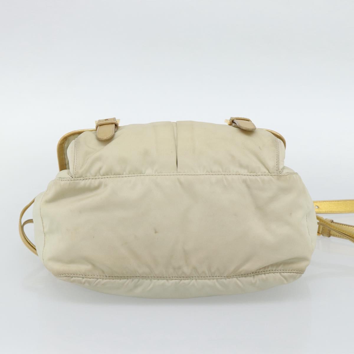 PRADA Shoulder Bag Nylon Gold Auth mr2696