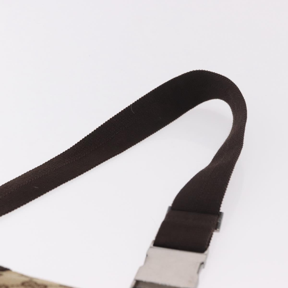 GUCCI GG Canvas Body Bag Beige Silver 131236 Auth mr2698