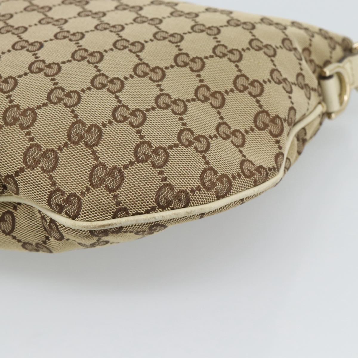 GUCCI GG Canvas Newbrit Shoulder Bag Beige Gold 169998 Auth mr2699A