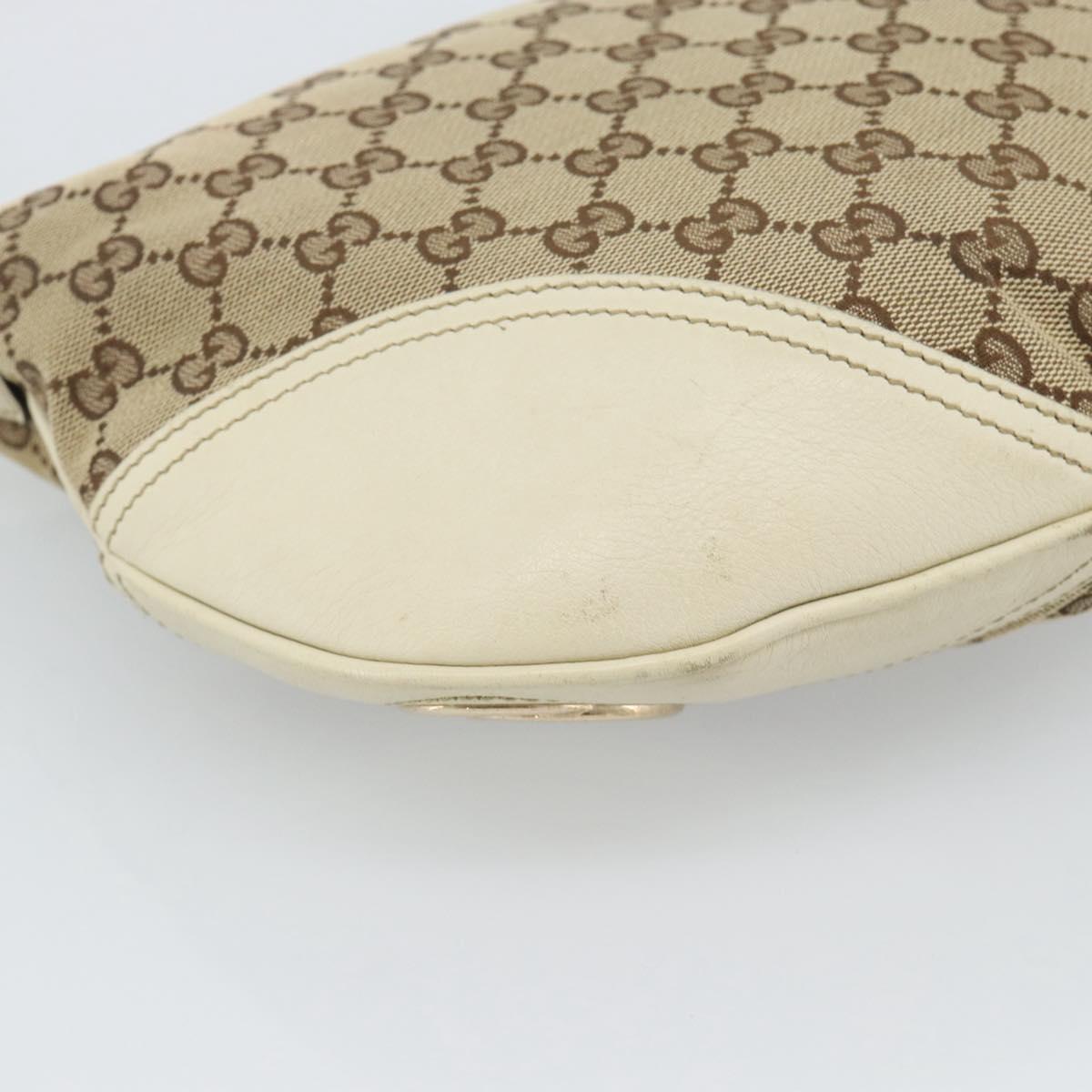 GUCCI GG Canvas Newbrit Shoulder Bag Beige Gold 169998 Auth mr2699A