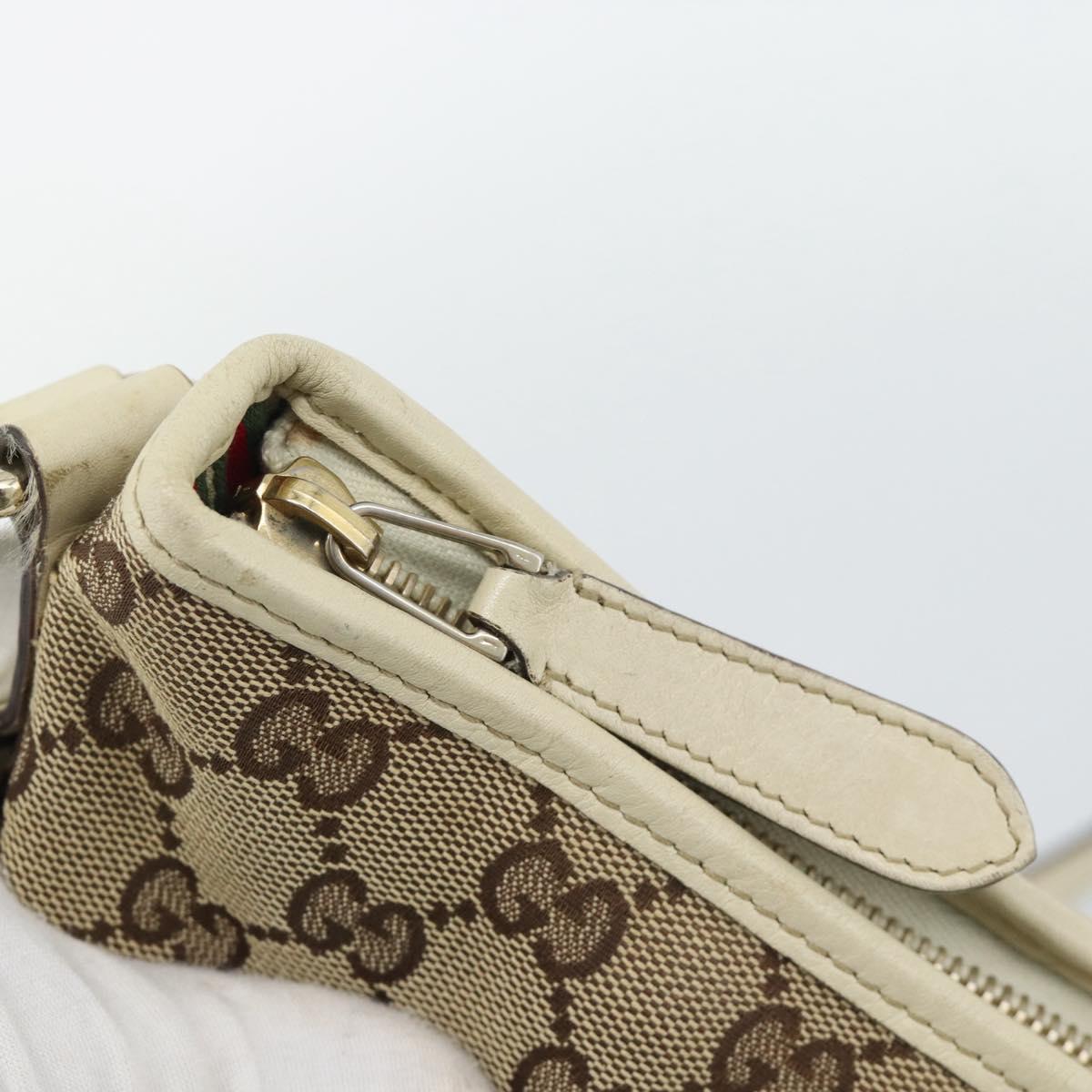 GUCCI GG Canvas Newbrit Shoulder Bag Beige Gold 169998 Auth mr2699A